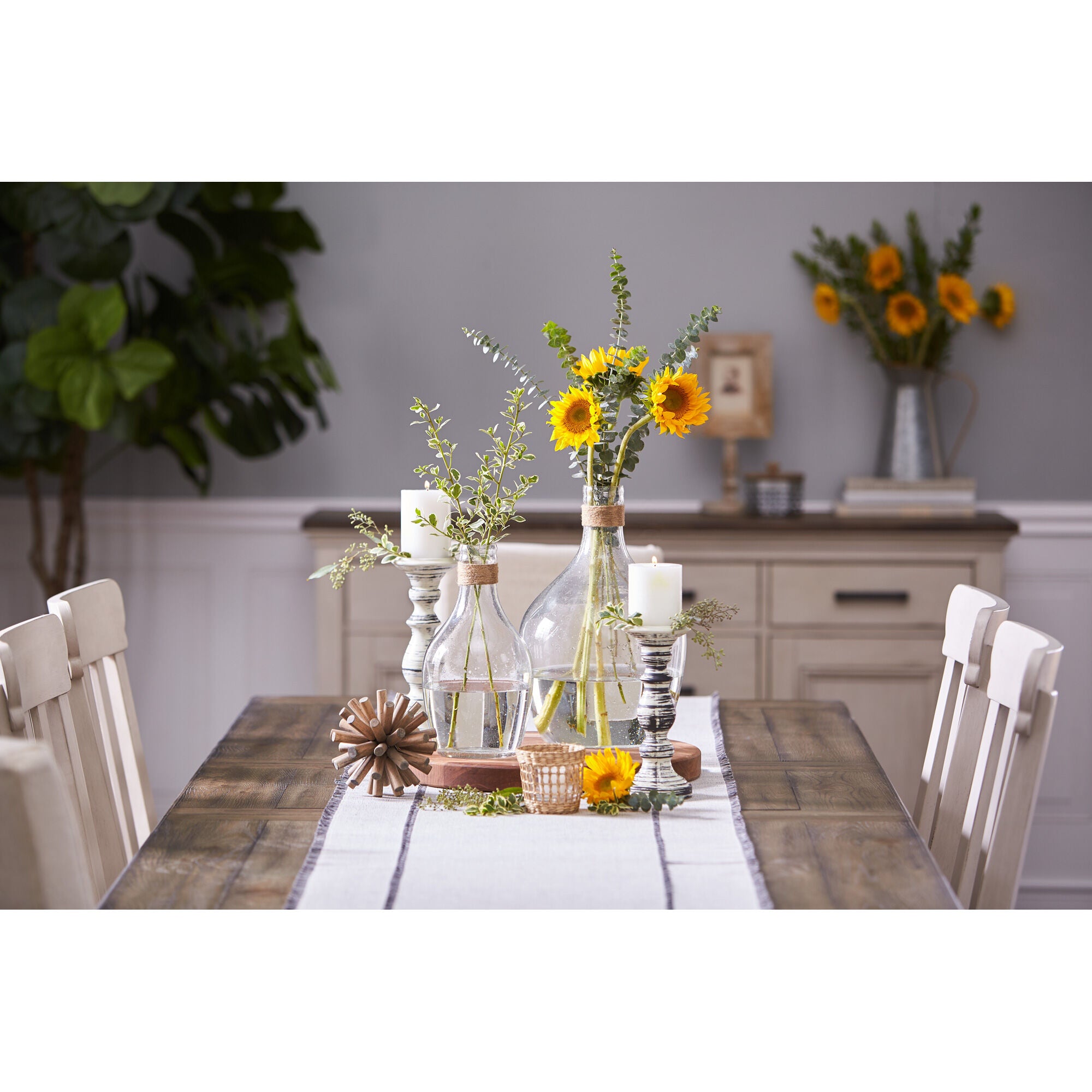 Modern Marble Set of 2 Vases - Elegant Home Decor for Living Room, Dining Table & Wedding Centerpieces