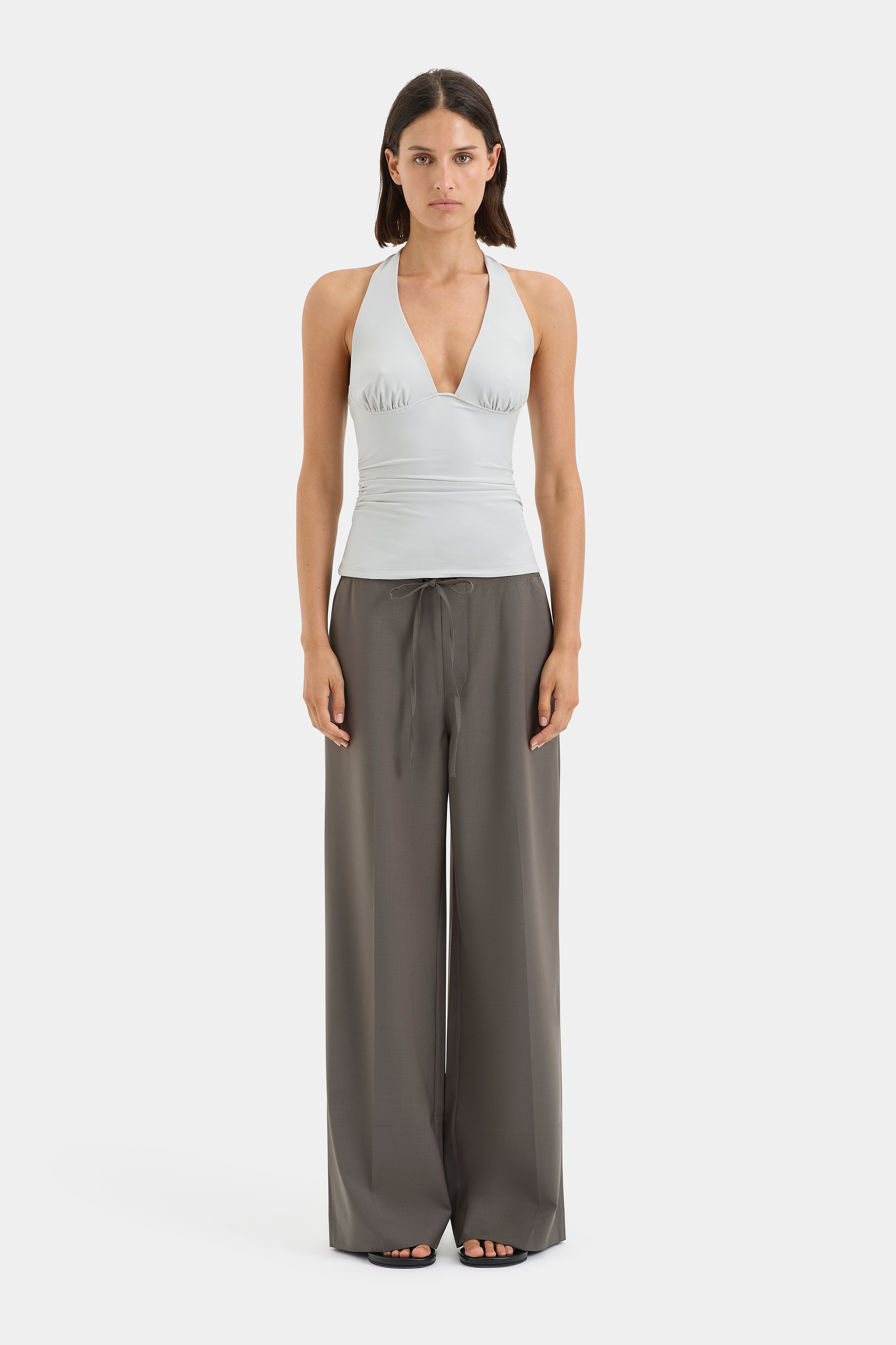 Elm Halter Top for Women - Grey Blue Summer Fashion - Perfect for Beach, Parties & Casual Outings