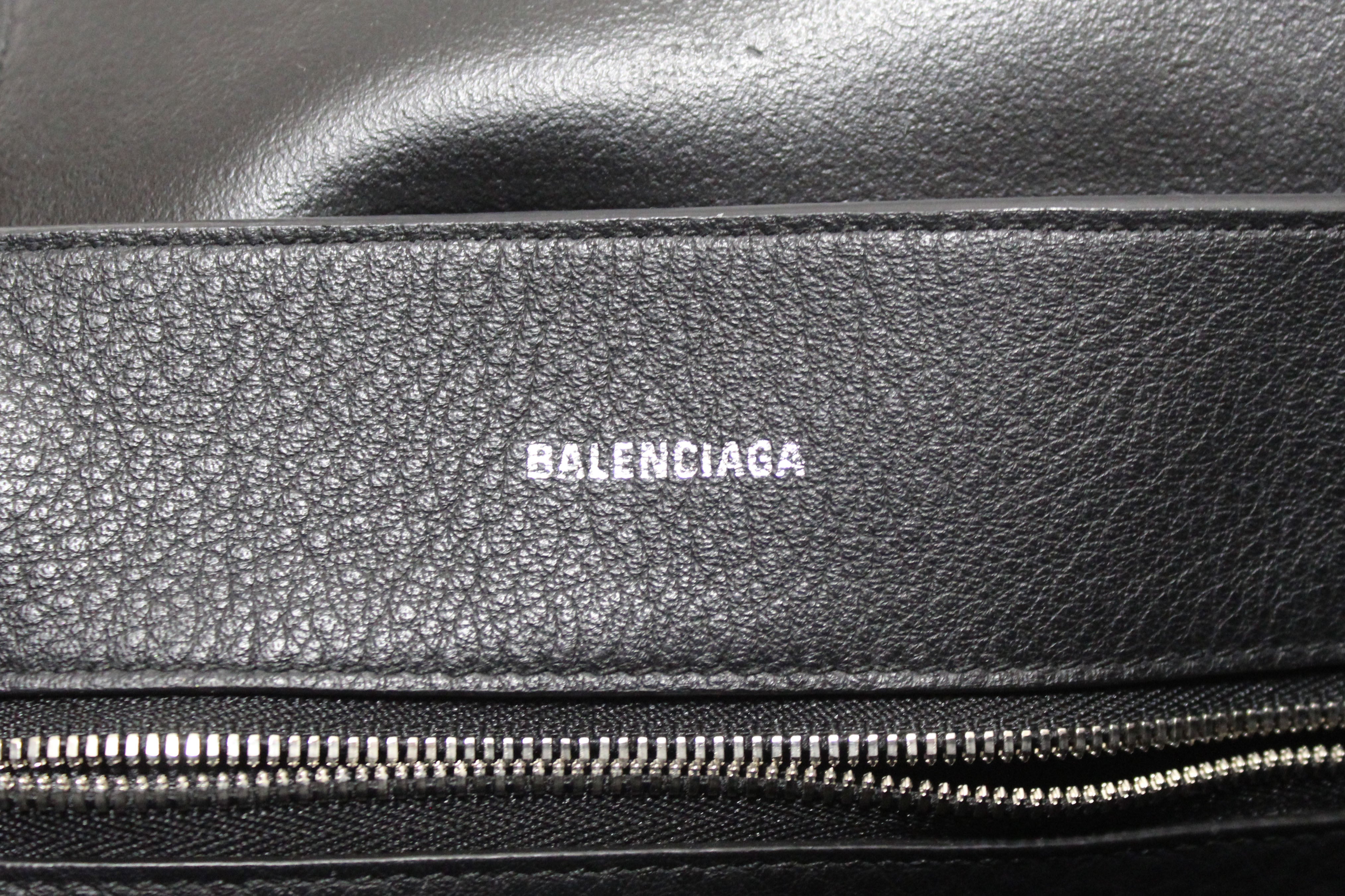 Authentic Balenciaga Black Calfskin Leather Everyday Small Tote Bag for Women | Luxury Designer Handbag for Work, Travel & Shopping | Stylish & Durable Shoulder Bag