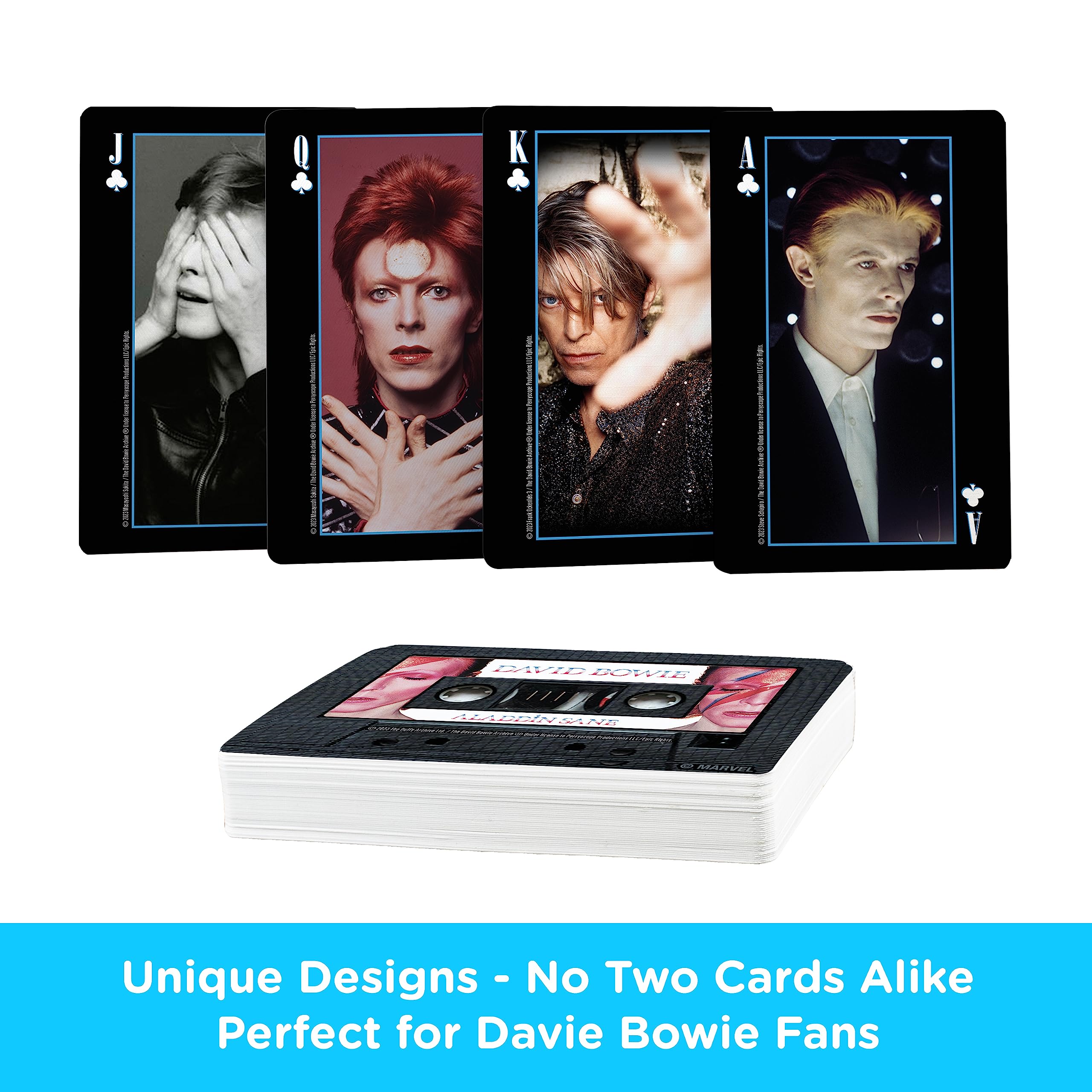 David Bowie Aquarius Cassette Premium Playing Cards - Officially Licensed Collectible Deck for Poker, Magic Tricks & Card Games - Perfect Gift for Bowie Fans & Music Lovers
