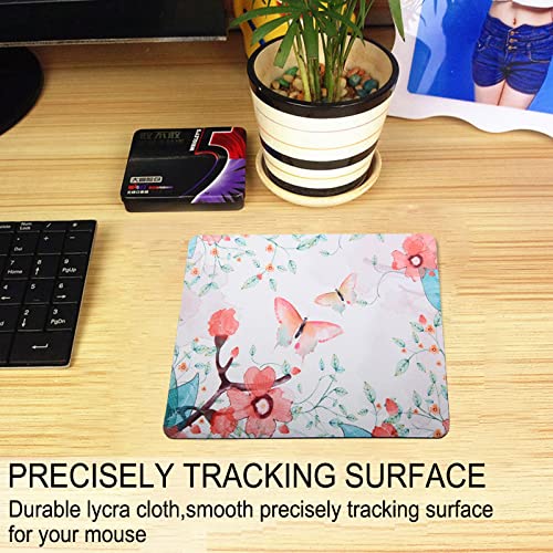 Premium Non-Slip Gaming Mouse Pad with Rubber Base - Butterfly & Floral Design (9.5