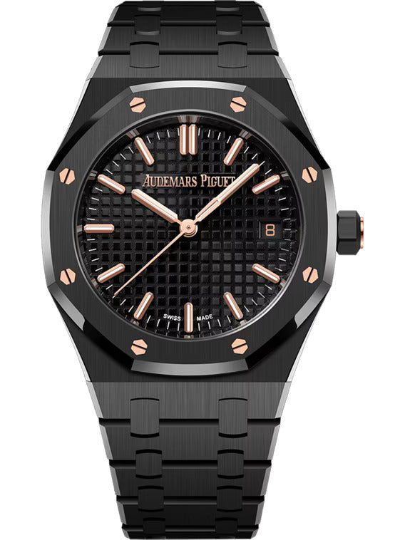 Audemars Piguet Royal Oak Selfwinding 34mm Black Ceramic Watch - 77350CE.OO.1266CE.03.A - Black Dial & Ceramic Bracelet | Luxury Timepiece for Business, Gala & Formal Events