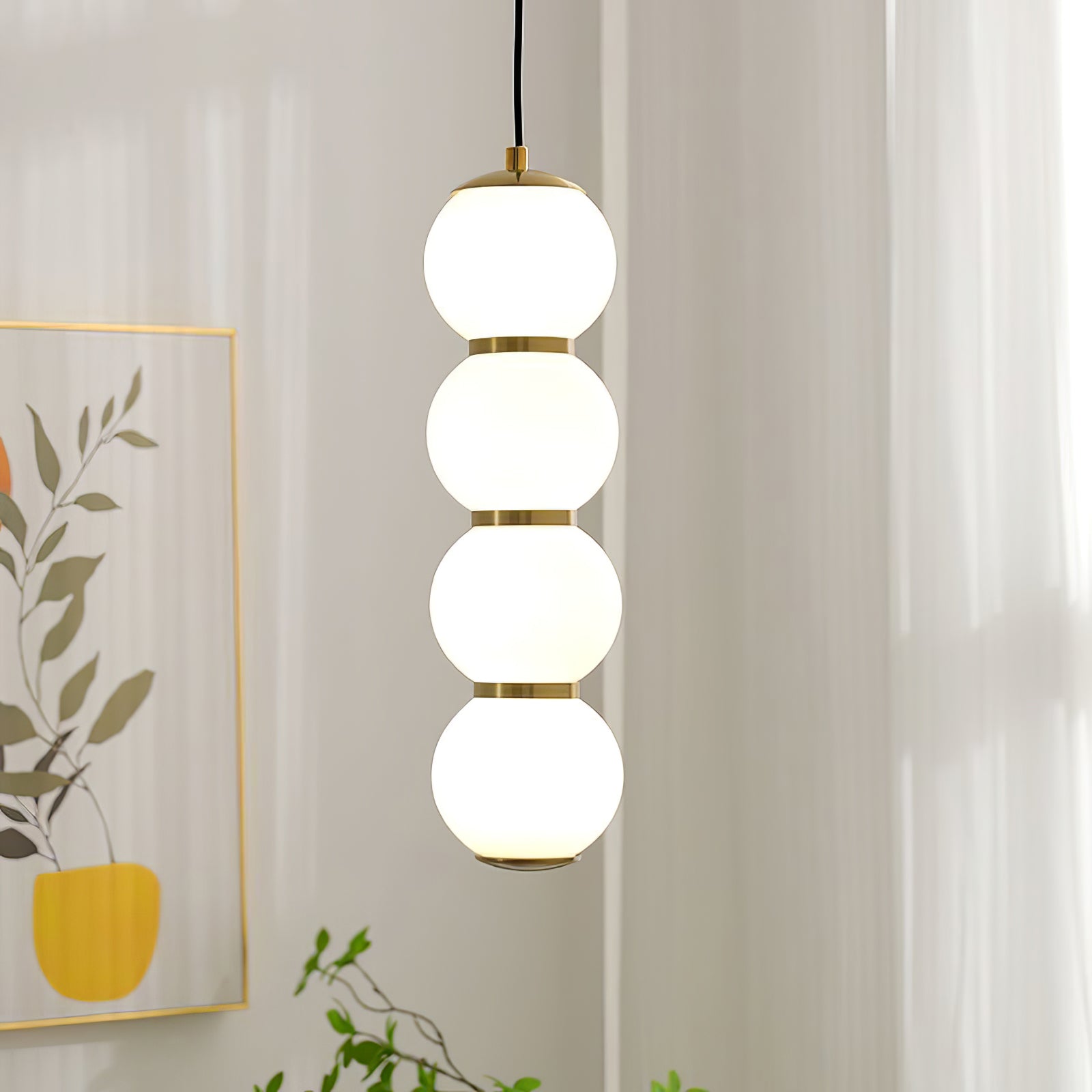 Modern Double Globe Pendant Light - Adjustable Hanging Chandelier for Kitchen Island, Dining Room & Bedroom Lighting - Industrial Vintage Style Ceiling Fixture