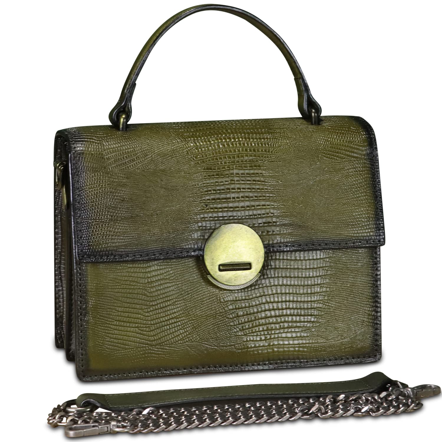Vintage Genuine Leather Satchel for Women - Small Top Handle Handbag, Retro Designer Crossbody Purse with Phone Pocket | Perfect for Work, Travel & Everyday Use
