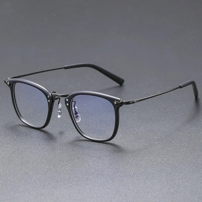 Stylish Black Unisex Titanium Acetate Square Eyeglasses G806 - Perfect for Work, Reading & Fashion Accessories