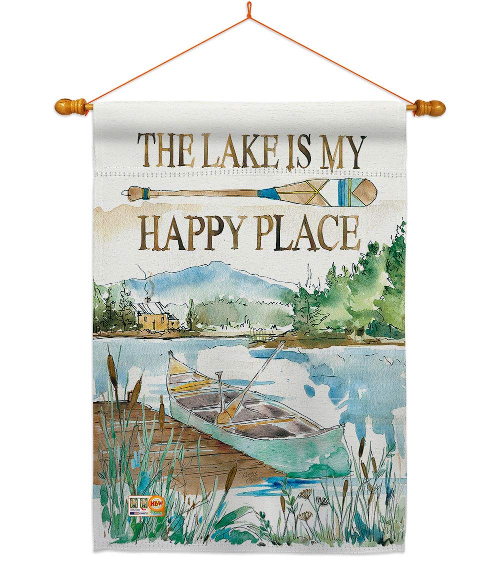 Happy Lake Nature Outdoor House Flag Set - 28