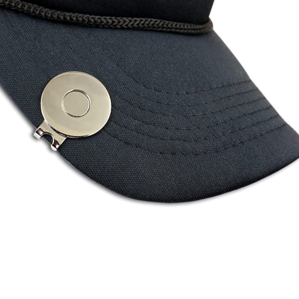 2 Pack Magnetic Golf Hat Clip & Ball Marker - Silver | Durable Golf Accessories for Men & Women | Perfect for Golf Hats, Visors & Caps During Play