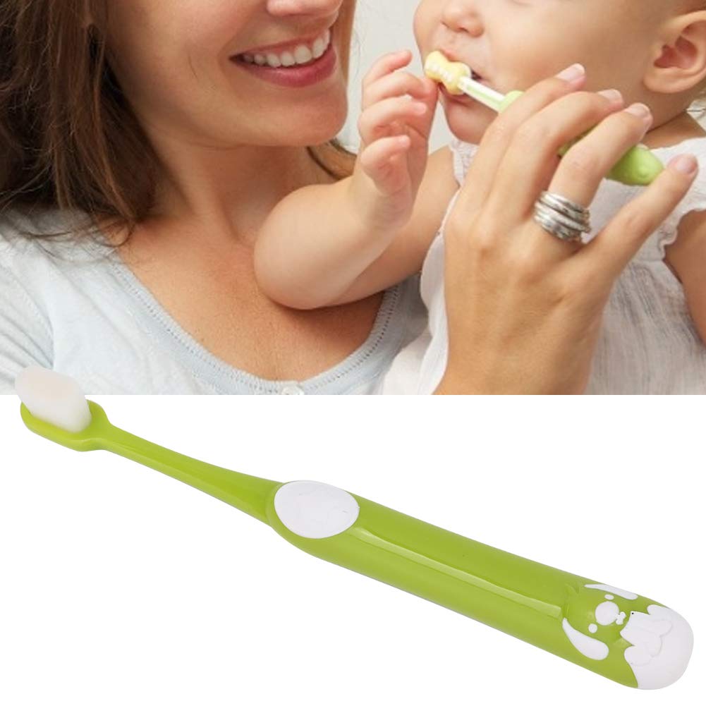 HURRISE Extra Soft Kids Toothbrush for Sensitive Teeth & Tongue - Gentle Silicone Manual Toothbrush for Children & Babies - Safe Dental Cleaning Oral Care (Green) - Perfect for Daily Brushing & Toddler Dental Hygiene