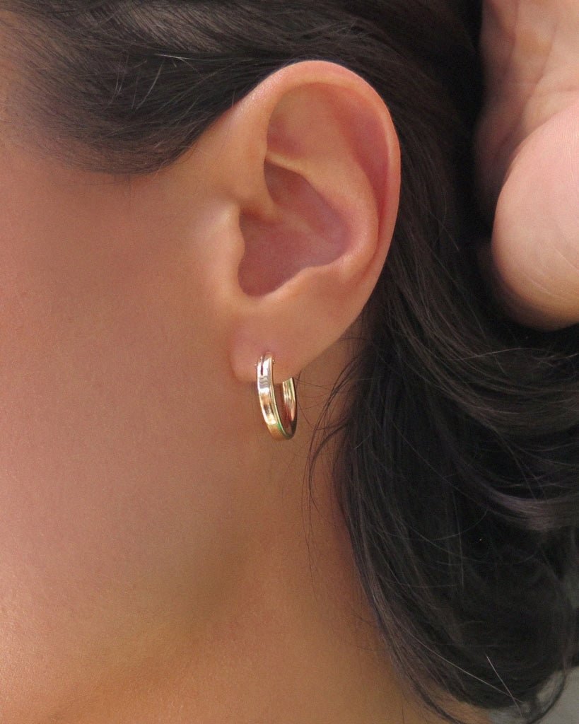 3mm Thick Gold Hoop Earrings for Women - Lightweight Hypoallergenic Stainless Steel - Perfect for Everyday Wear & Gift Giving