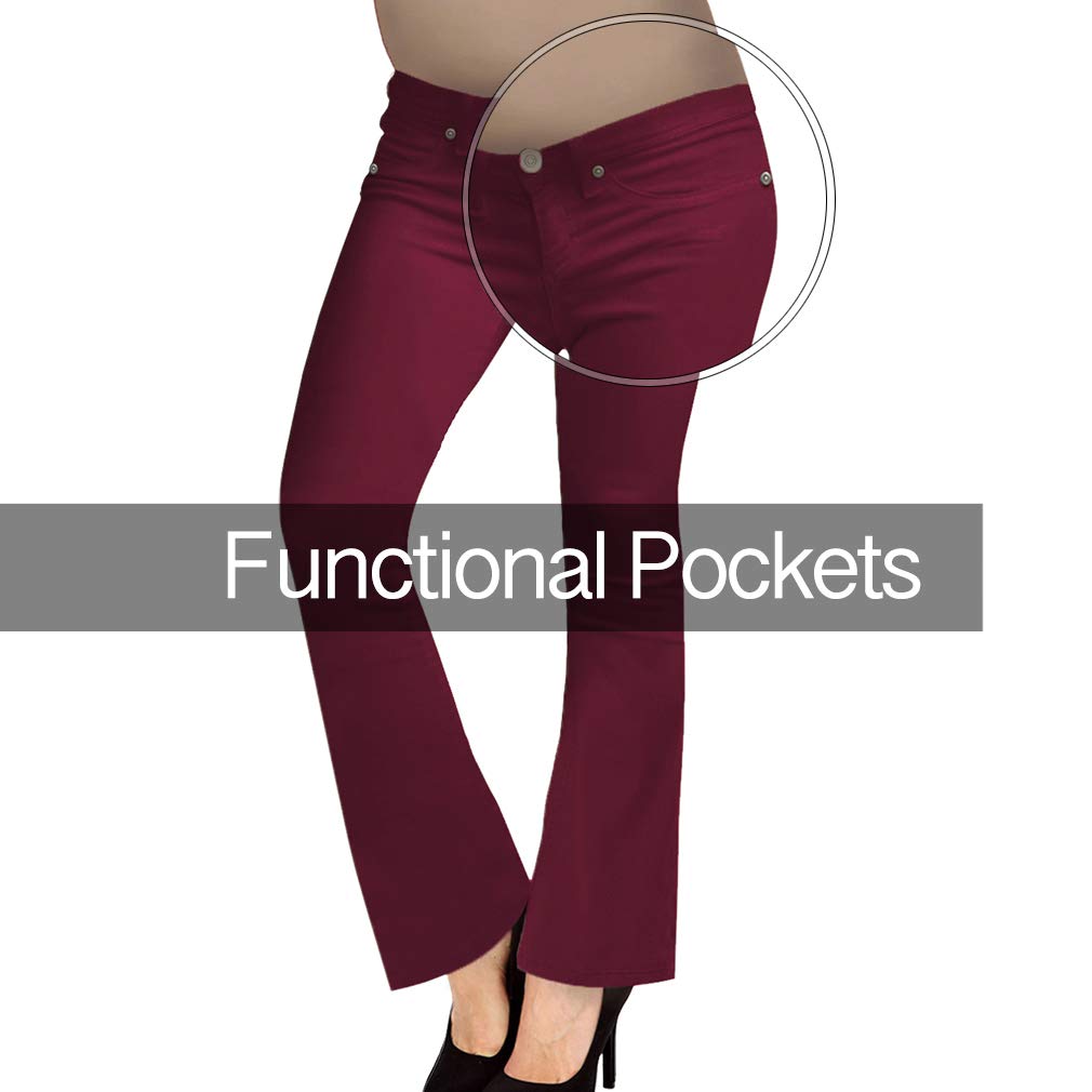 Hybrid & Company Super Comfy Stretch Women's Maternity Bootcut Jeans with Real Pockets - Perfect for Pregnancy Comfort & Everyday Wear