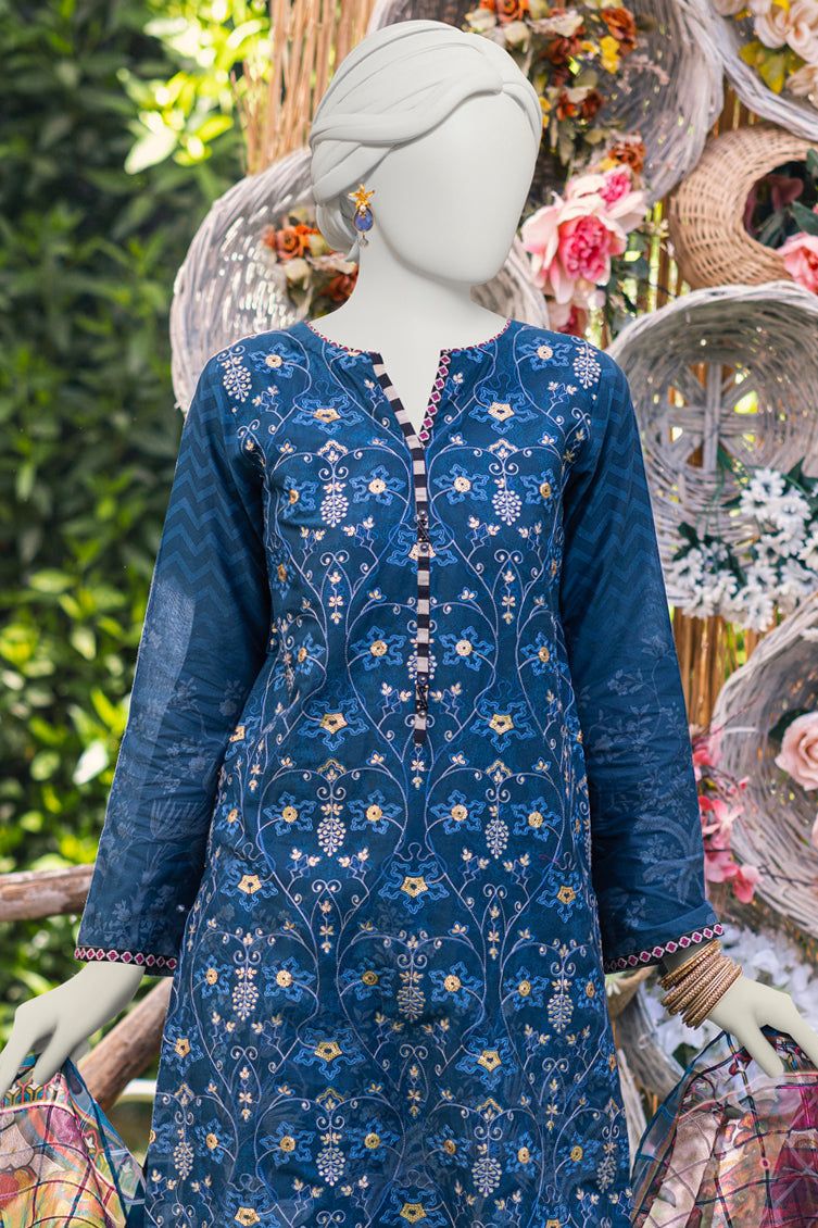 J. Junaid Jamshed Cambric Blue 3 Piece Suit for Men | Premium Formal Wear | Perfect for Weddings, Business Meetings & Special Occasions
