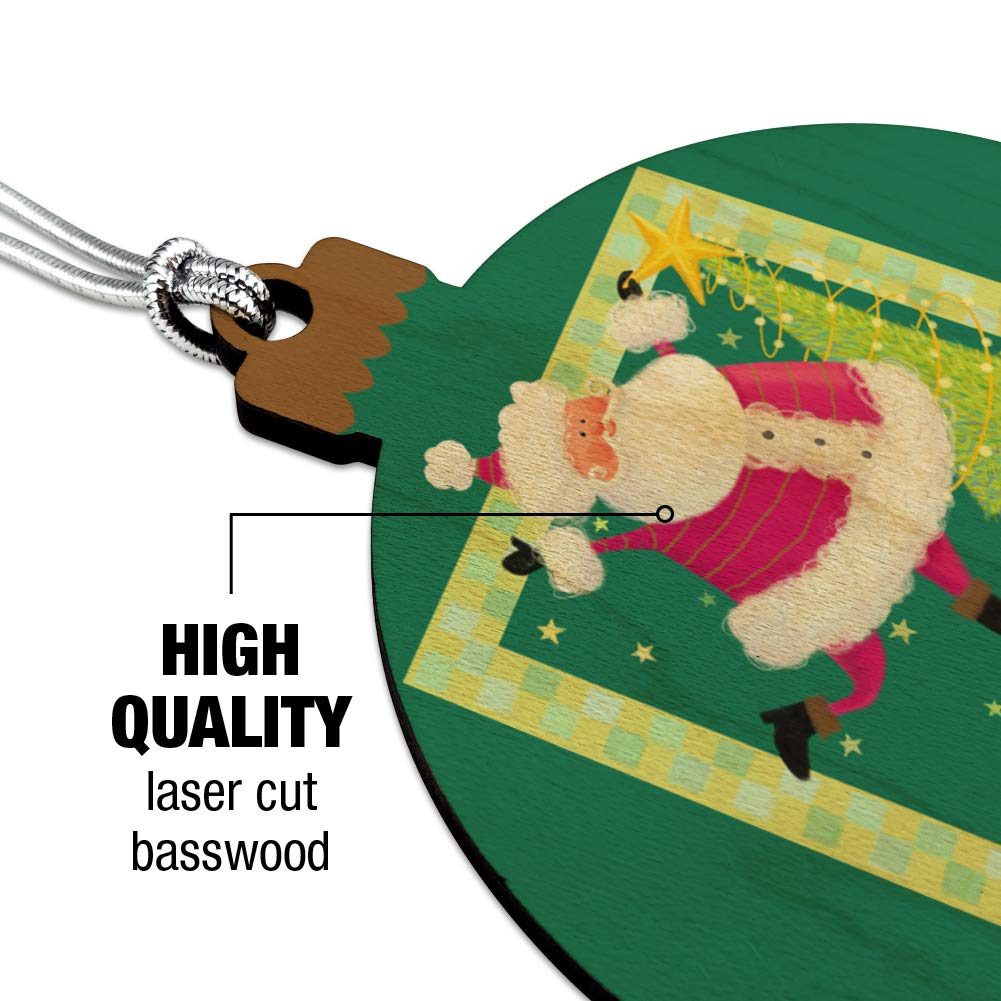 Santa Wooden Christmas Tree Ornament - Holiday Decor for Christmas Tree, Festive Santa Blocks for Seasonal Celebration | Perfect for Home, Office, and Gift Giving
