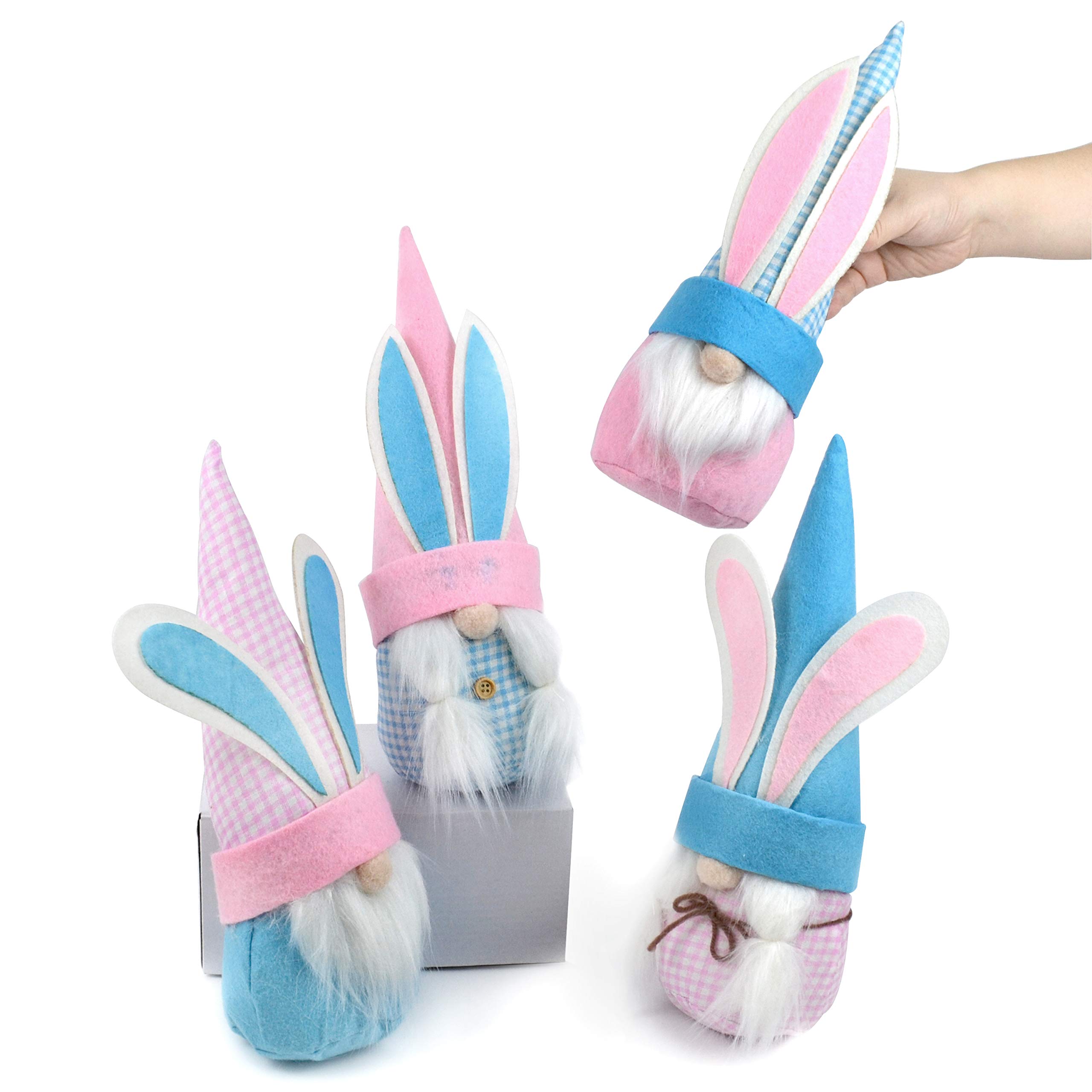 JOYIN 4-Piece Easter Bunny Gnome Plush Doll Set - Handmade Faceless Spring Decor for Easter Party Favors, Egg Hunt, Home & Garden Decorations | Perfect for Easter Basket Stuffers, Table Centerpieces, and Seasonal Home Decor
