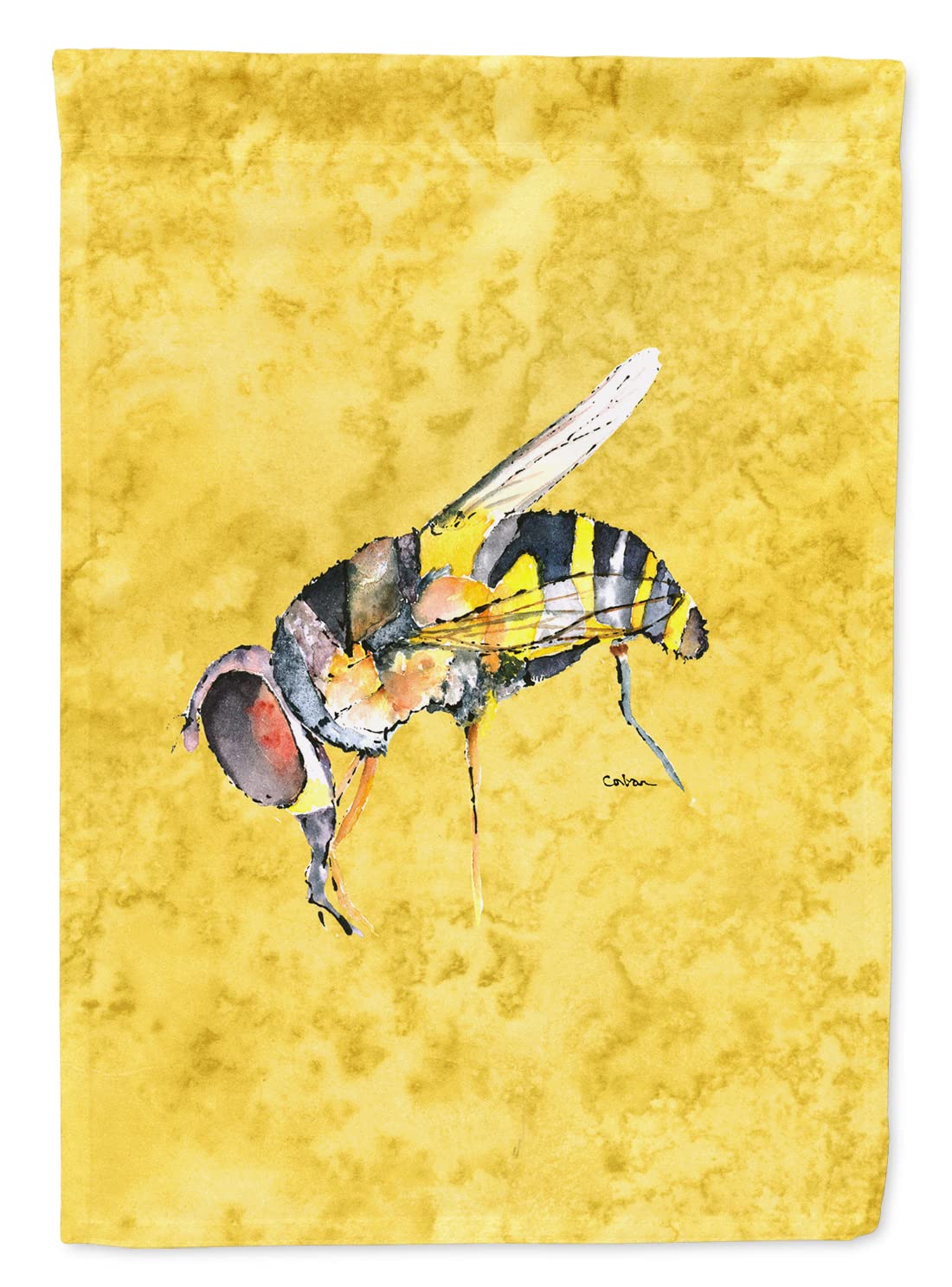 Caroline's Treasures 8851GF Bee on Yellow Garden Flag - Decorative Mailbox & Yard Banner for Outdoor Patio, Flower Beds, and Garden Decor - Vibrant Multicolor Design - Perfect for Spring & Summer Outdoor Decorations