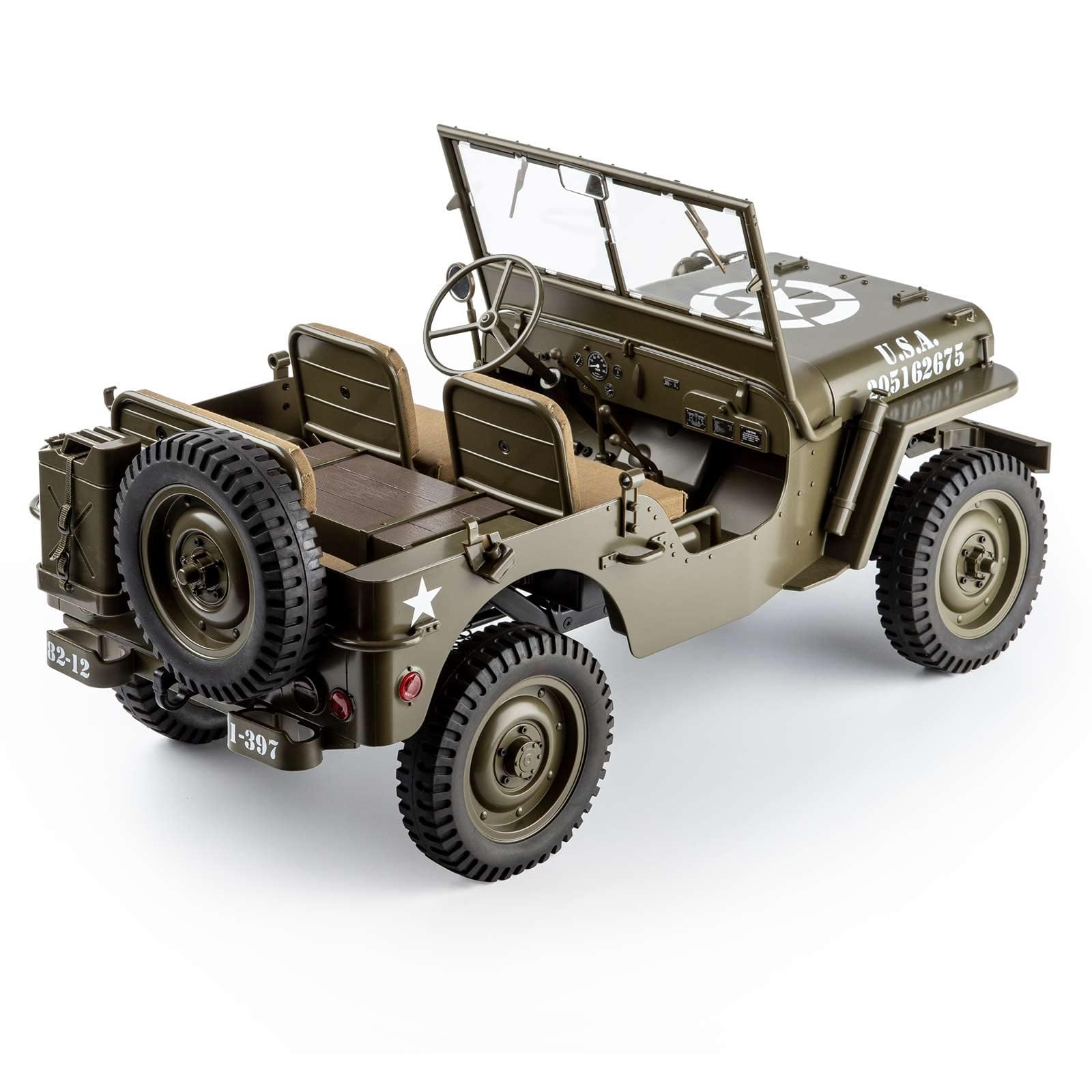 1/6 Scale FCX RocHobby 1941 MB Scaler 4x4 RC Truck - Hobby Grade Remote Control Car with 550 Brushed Motor & LED Lights for Adults (Battery & Charger Not Included) - Perfect for Off-Road Adventures, Backyard Crawling & RC Enthusiast Collections