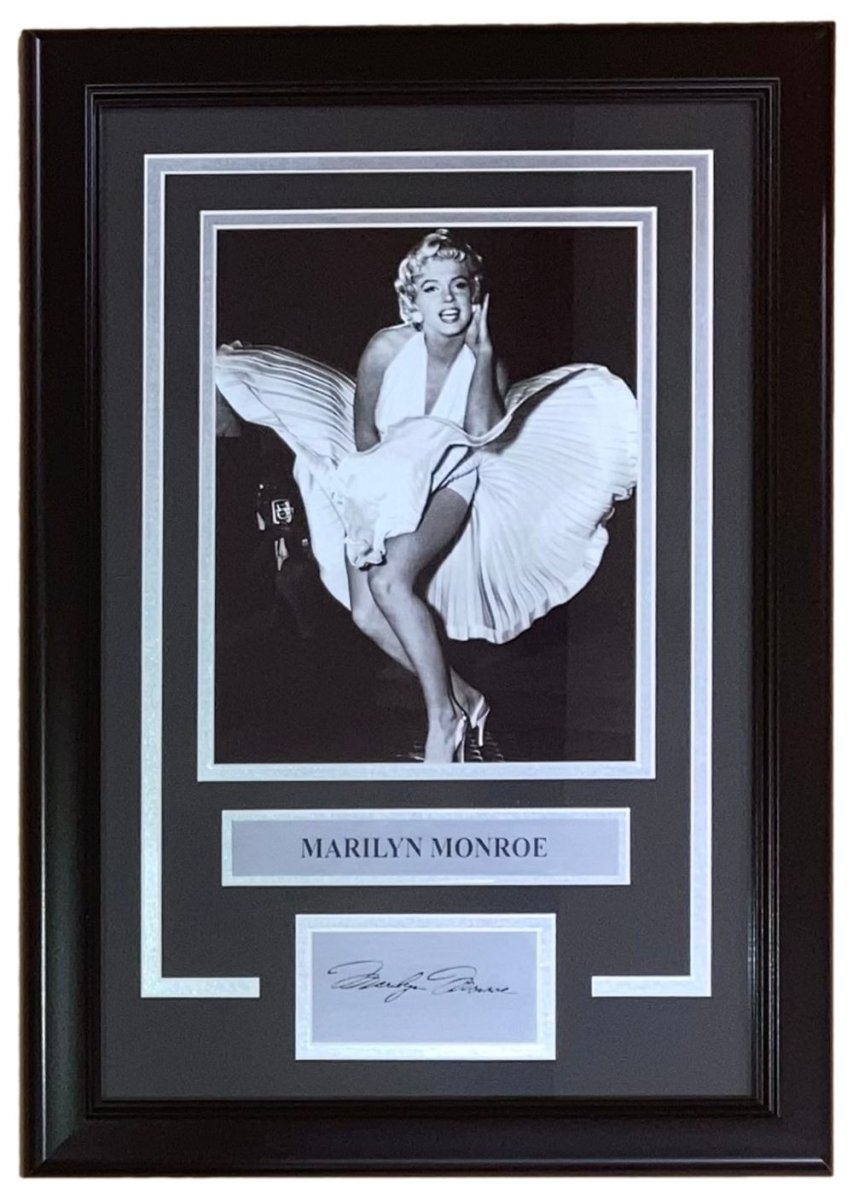 Authentic Marilyn Monroe Framed 8x10 Photo with Laser Engraved Signature - Vintage Hollywood Decor for Home, Office & Gift Giving