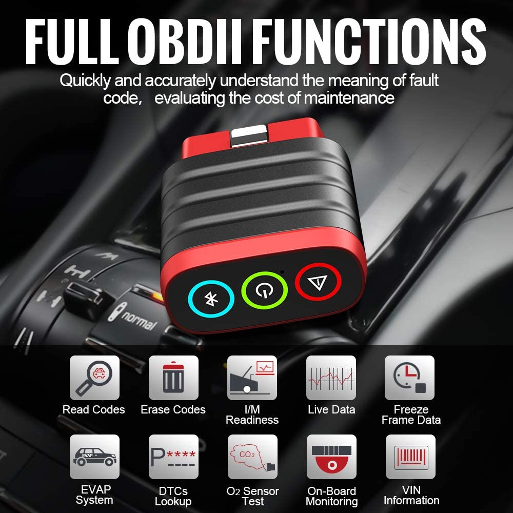THINKDIAG MINI Bluetooth OBD2 Scanner Diagnostic Tool - Full System Car Code Reader for iOS & Android - Check Engine Light, Fault Codes & Live Data - Perfect for DIY Car Repairs & Professional Mechanics