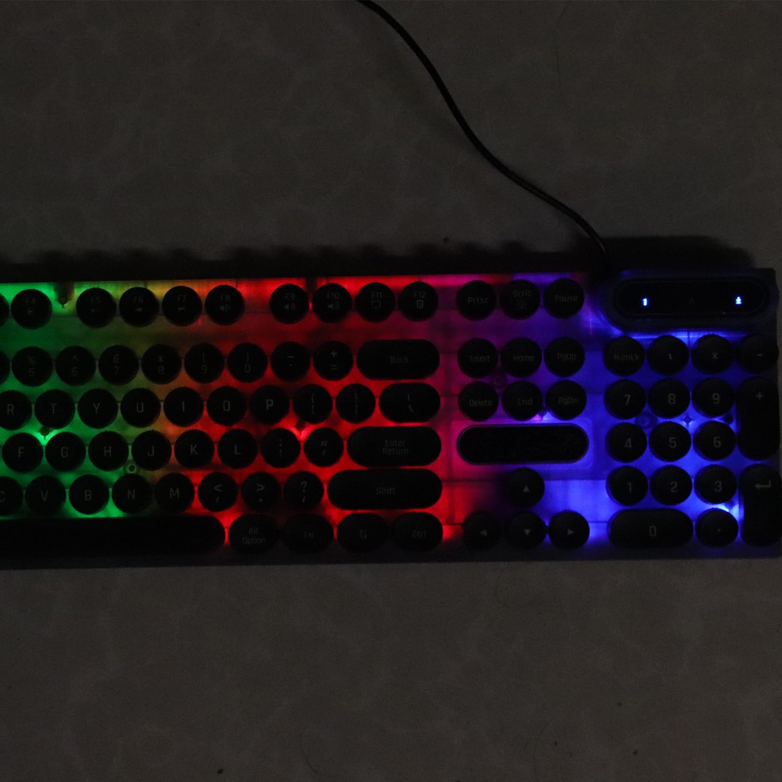 Vikye 104-Key Mechanical Keyboard with RGB Backlit, USB Wired Gaming Keyboard, Waterproof Design & Round Keycaps for PC/Mac - Ideal for Office Work, Gaming & Home Use (Punk Black)