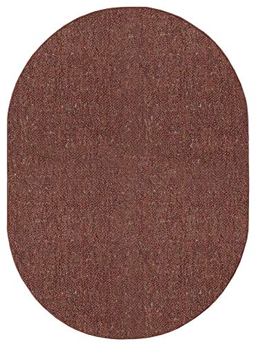 Premium Rust-Colored 8' x 10' Oval Indoor/Outdoor Commercial Rug - Perfect for Patios, Decks, Restaurants & Office Spaces