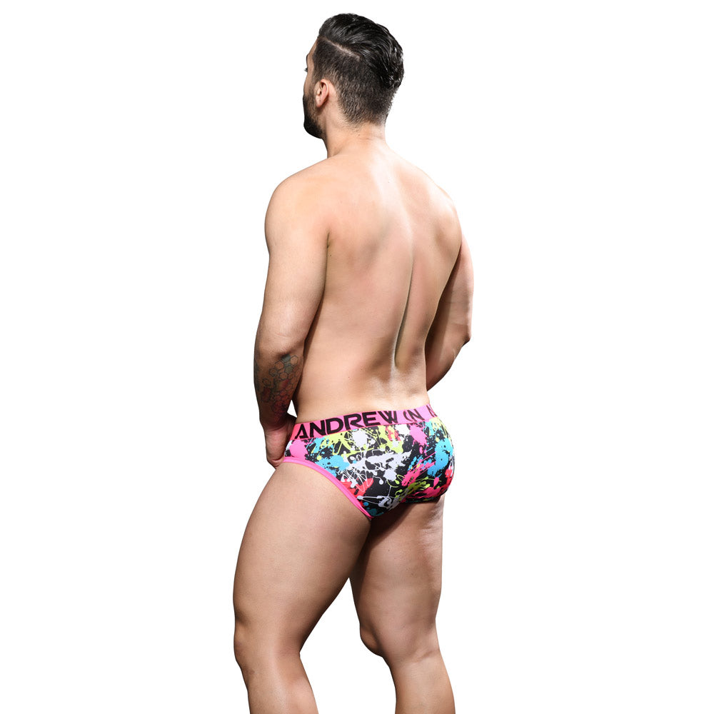 Andrew Christian Almost Naked Splatter Brief - Ultra Soft Men's Underwear with Bold Print Design | Perfect for Gym, Lounge & Everyday Comfort