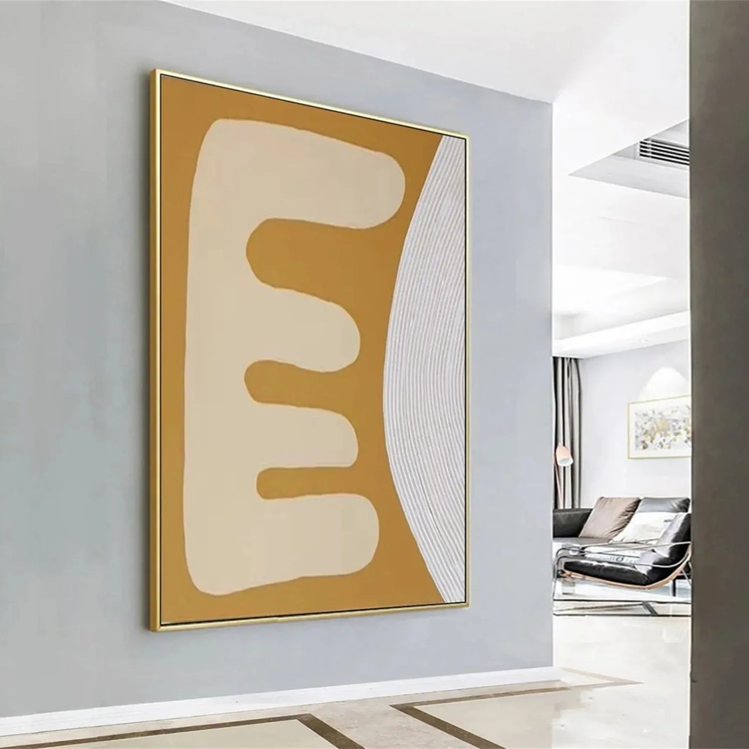 Abstract Painting #AB 200 - Modern Wall Art for Living Room, Bedroom & Office Decor | Large Canvas Artwork for Home & Commercial Spaces