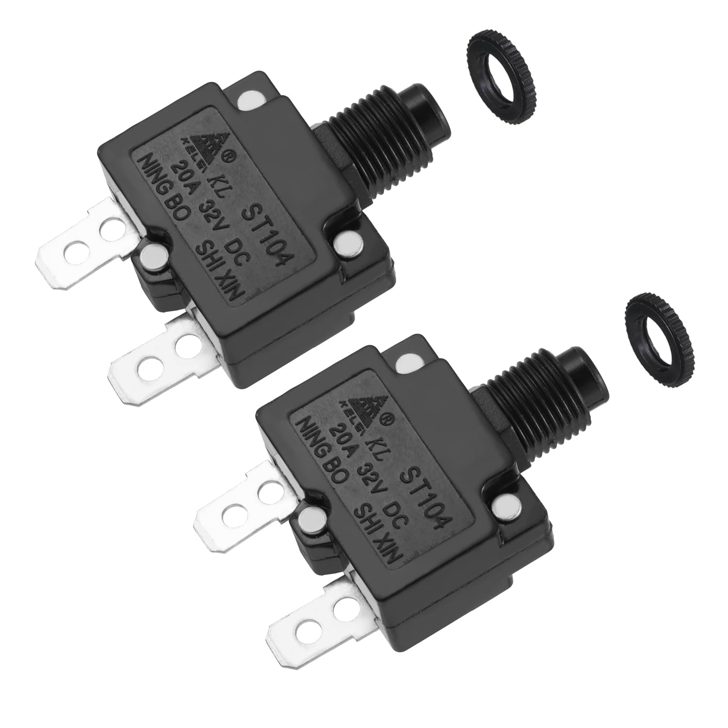 KAMIER 20A Circuit Reset Switch Button Replacement for Razor E300 E325 E300S E200 E200S RX200 Electric Scooter - ST104 20 Amp 32V Parts (2 Pack) - Perfect for E-Bike, E-Scooter & Electric Vehicle Maintenance and Repair