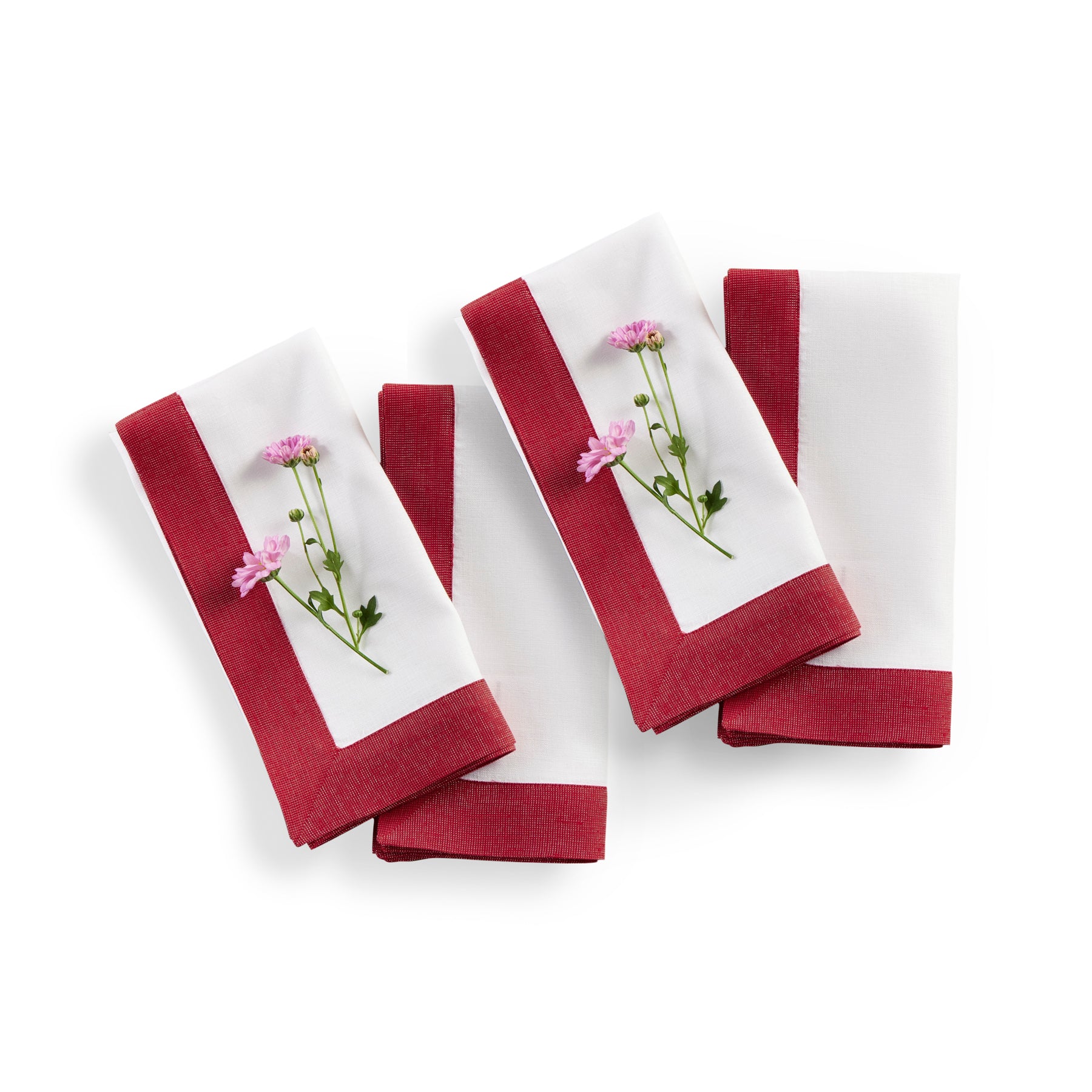 Festive Edge Napkins - Set of 4 Premium Cotton Dinner Napkins for Holiday Parties, Thanksgiving & Christmas Dinner Table Decor - Perfect for Fine Dining & Special Occasions
