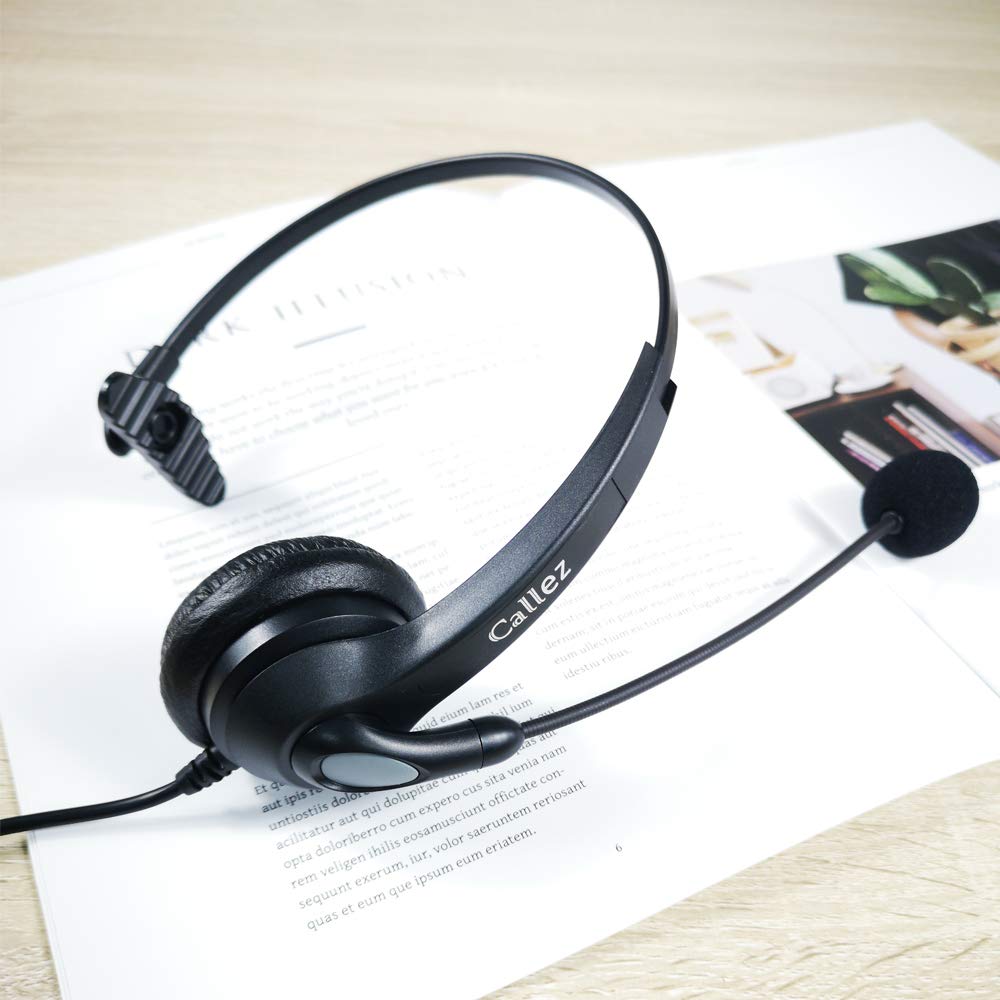 Noise Cancelling USB Headset with Microphone for PC - Wideband Business Headphones with Audio Controls for Skype/Lync/Call Centers (Ultra Comfortable & Lightweight) - Perfect for Office, Remote Work & Online Meetings