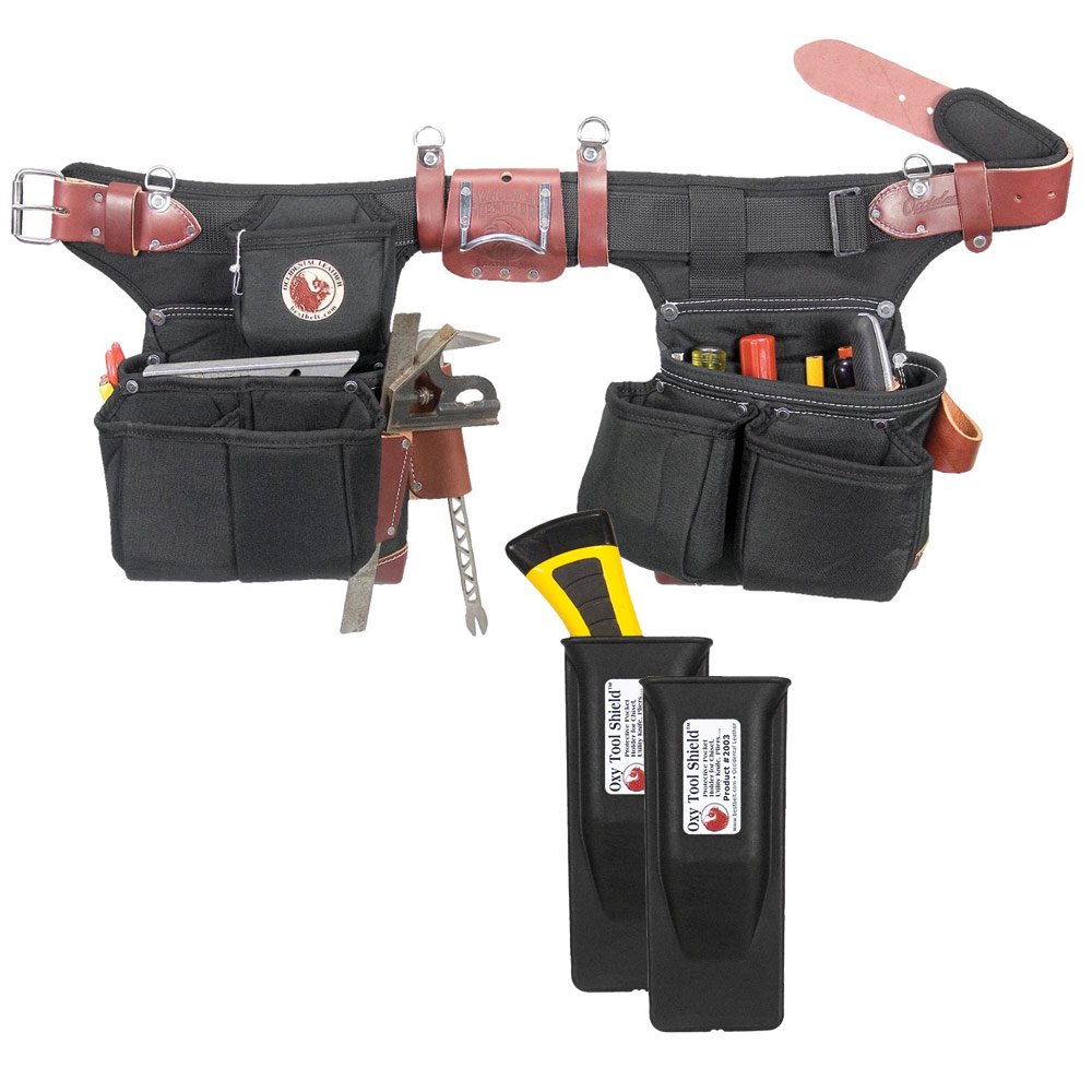 Occidental Leather 9515 Adjust-to-Fit Oxy Light Framer Tool Belt Set with (2) Pack 2003 Oxy Tool Shields - 3-Piece Professional Carpentry Gear for Framing, Construction & Roofing Work
