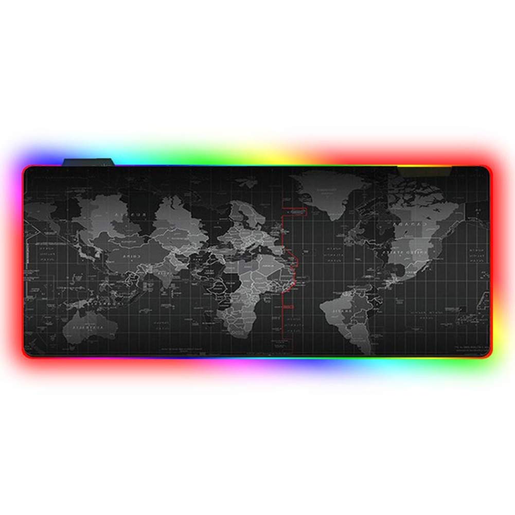 LINASHI RGB LED Gaming Mouse Pad with Luminous Lights - Ergonomic Non-Slip Desk Mat for PC, Computer & Office Use - Perfect for Gaming, Work & Home Office Setup