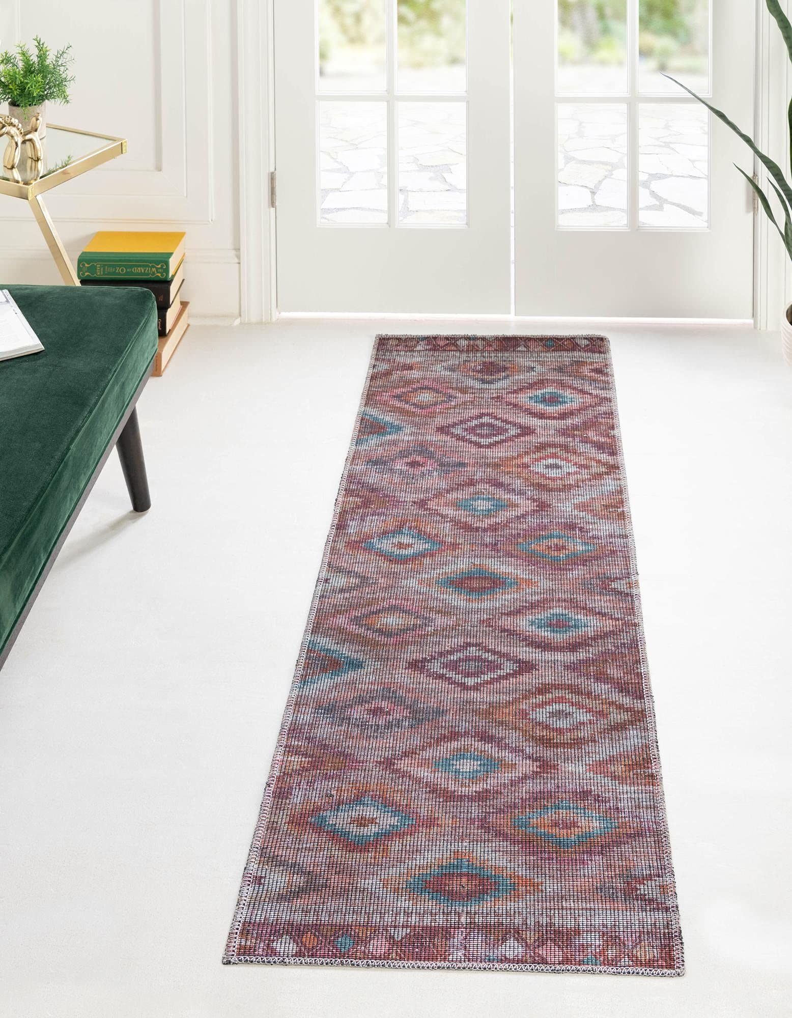 Washable 12 Ft Runner Rug - Sisu Collection by Rugs.com | Terracotta Flatweave Hallway & Entryway Rug | Durable & Easy-Clean for High Traffic Areas