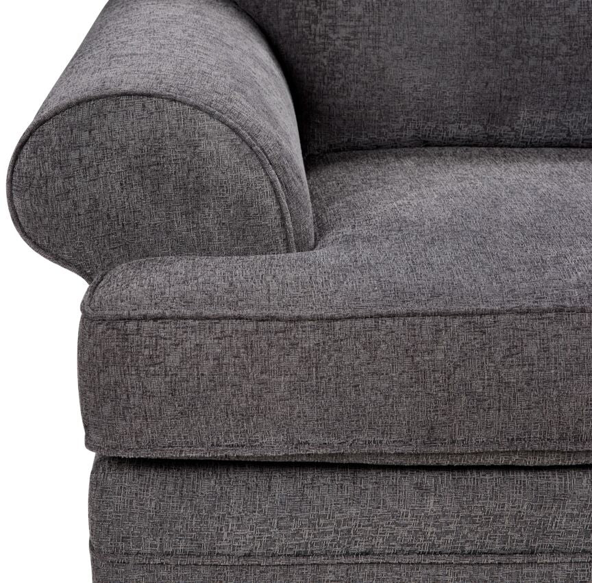 Calliope Sofa - Modern Smoke Gray Fabric Sectional Couch for Living Room, Lounge & Family Room - Comfortable & Stylish Home Furniture