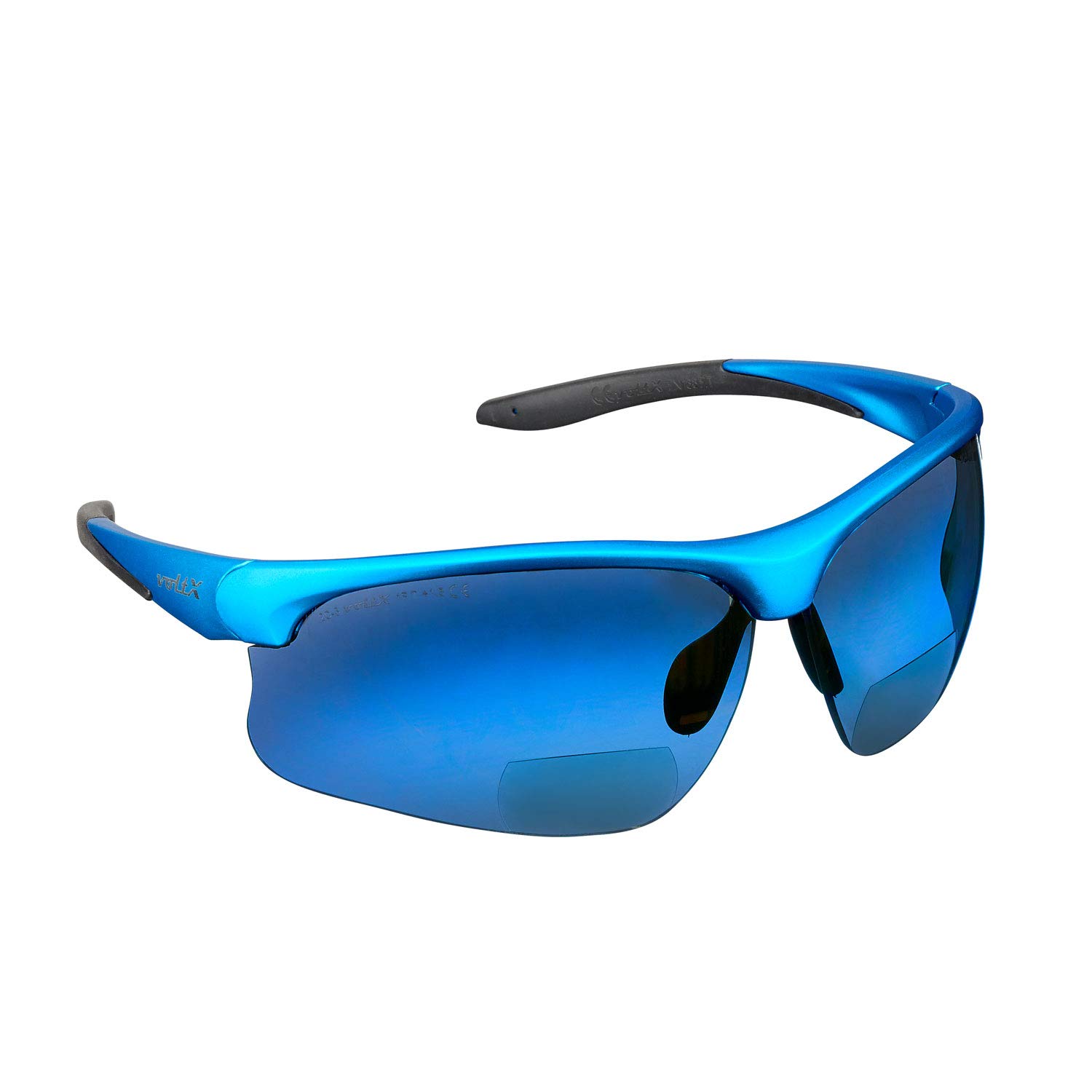 VoltX CONSTRUCTOR ULTIMATE Bifocal Safety Glasses - Blue Frame with Blue Mirror Lens +1.0 Diopter - CE EN166FT Certified - Anti-Fog UV400 Protection - Premium Cycling & Sports Eyewear - Ideal for Construction, Woodworking, and Outdoor Activities