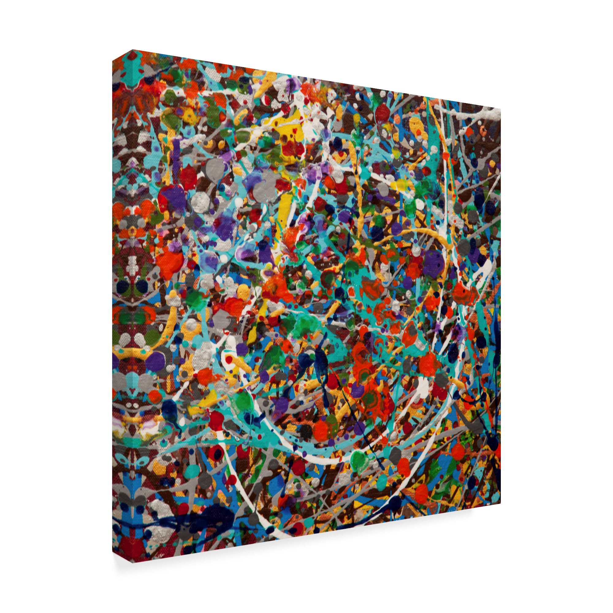 Spin Stripes by Hilary Winfield - 18x18 Inch Abstract Wall Art Canvas - Perfect for Living Room, Bedroom & Office Decor