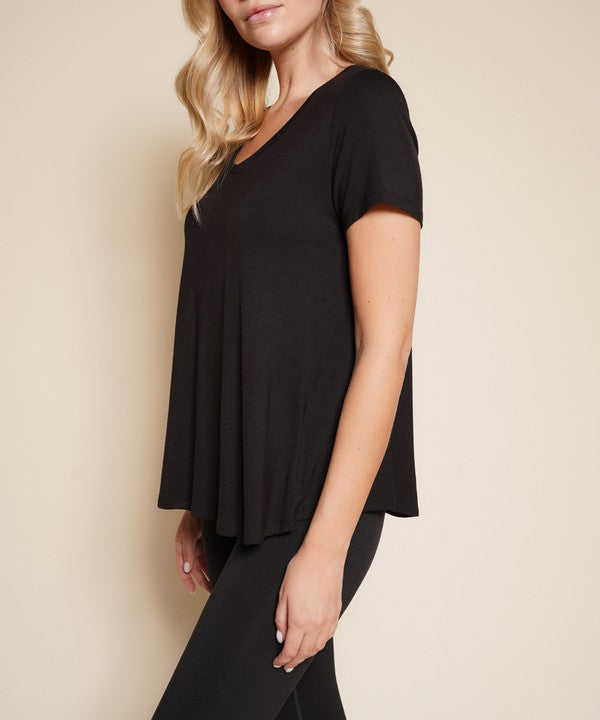 Eco-Friendly Bamboo Classic V-Neck T-Shirt for Women - Soft & Breathable Casual Wear - Perfect for Yoga, Travel & Everyday Comfort