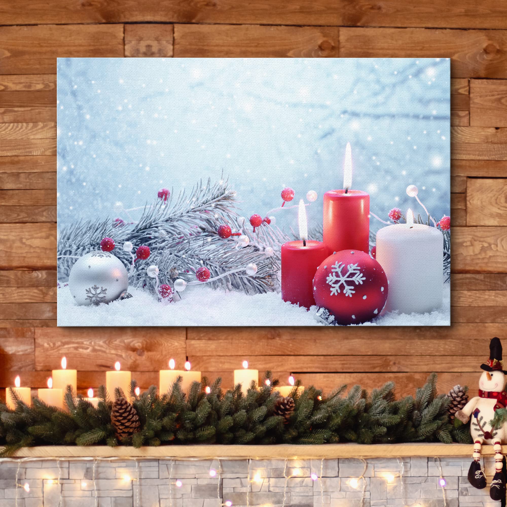 Merry Christmas Canvas Wall Art - 32x48 Inch Framed Holiday Decor for Living Room, Bedroom & Home | Perfect for Festive Season, Gifts & Cozy Winter Decorations