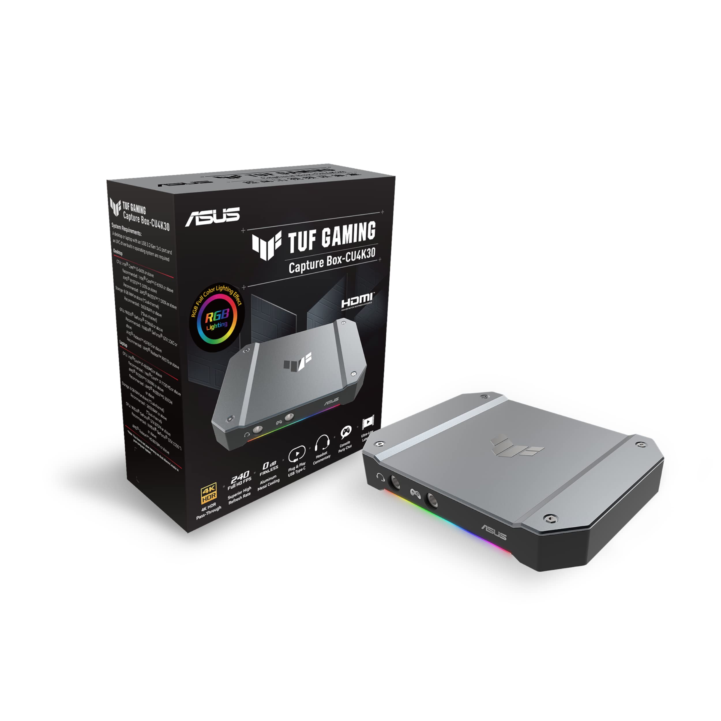 ASUS TUF Gaming Capture Card - 4K60 Passthrough & FHD120 Capture, USB-C 3.2 Gen1, Low Latency for PS5, Xbox Series X/S, PC Streaming - Perfect for Twitch, YouTube & OBS Live Game Streaming