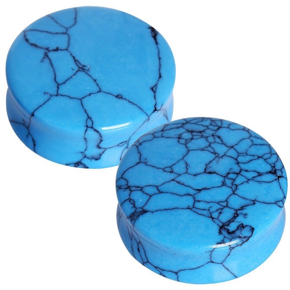 Organic Turquoise Ear Plugs - Double Sided Flare for Stretching