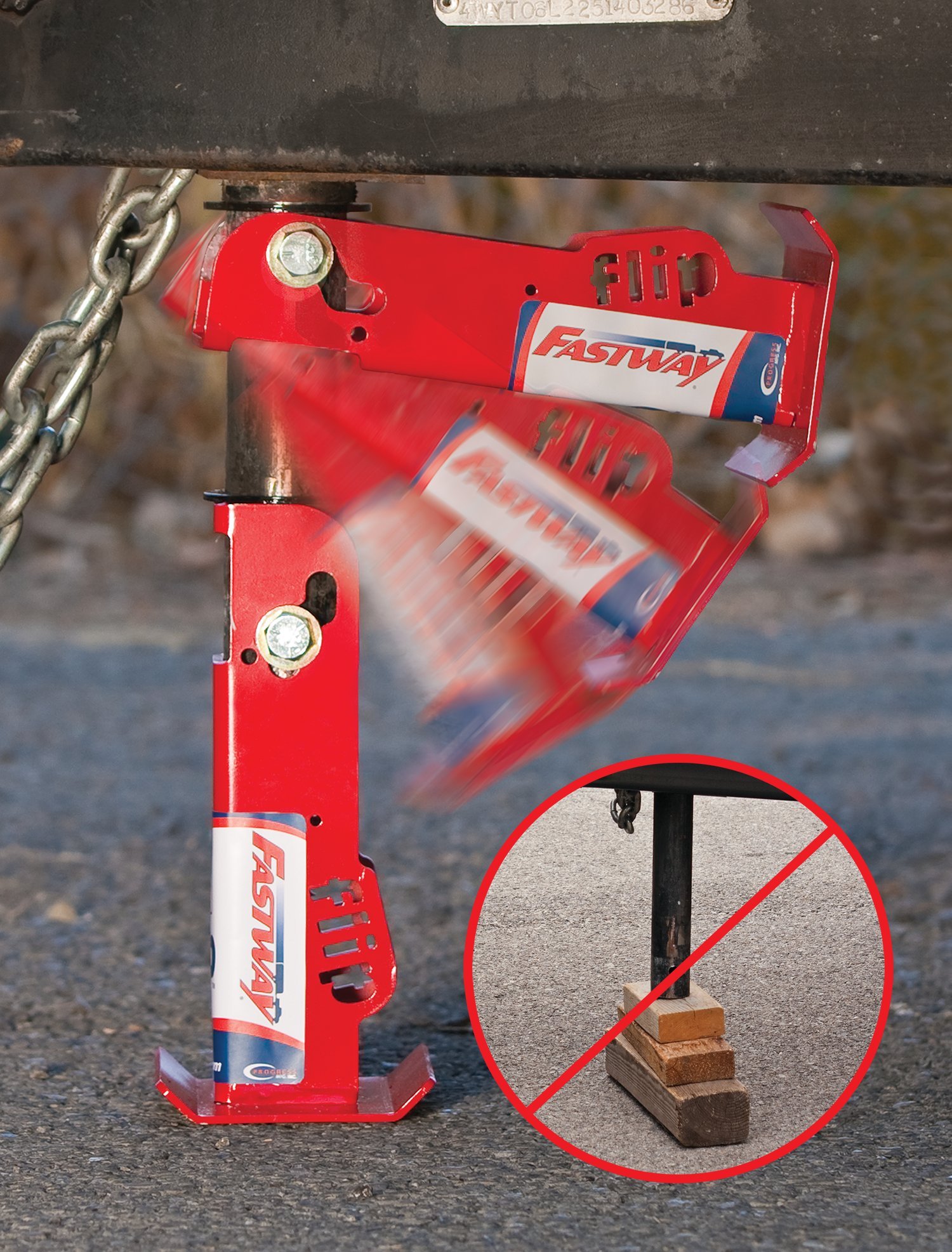 Fastway FLIP 88-00-6500 Trailer Tongue Automatic Fold-Up Jack Foot Plate - Compatible with 2 1/4