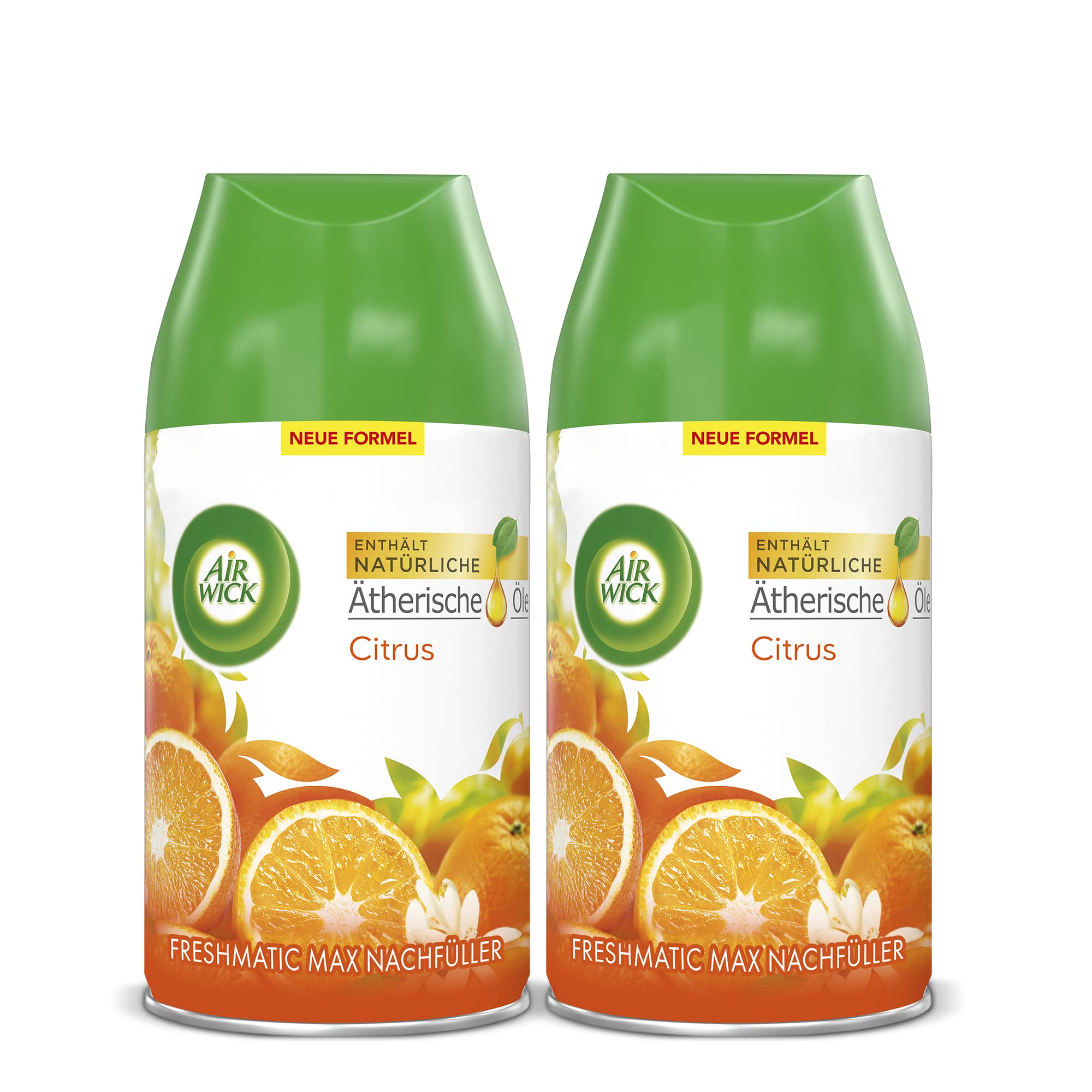 Air Wick Freshmatic Max Automatic Room Spray Refills - Citrus Scent (2 x 250ml) | Air Freshener for Home, Office & Bathroom | Long-Lasting Fragrance for Fresh Indoor Spaces