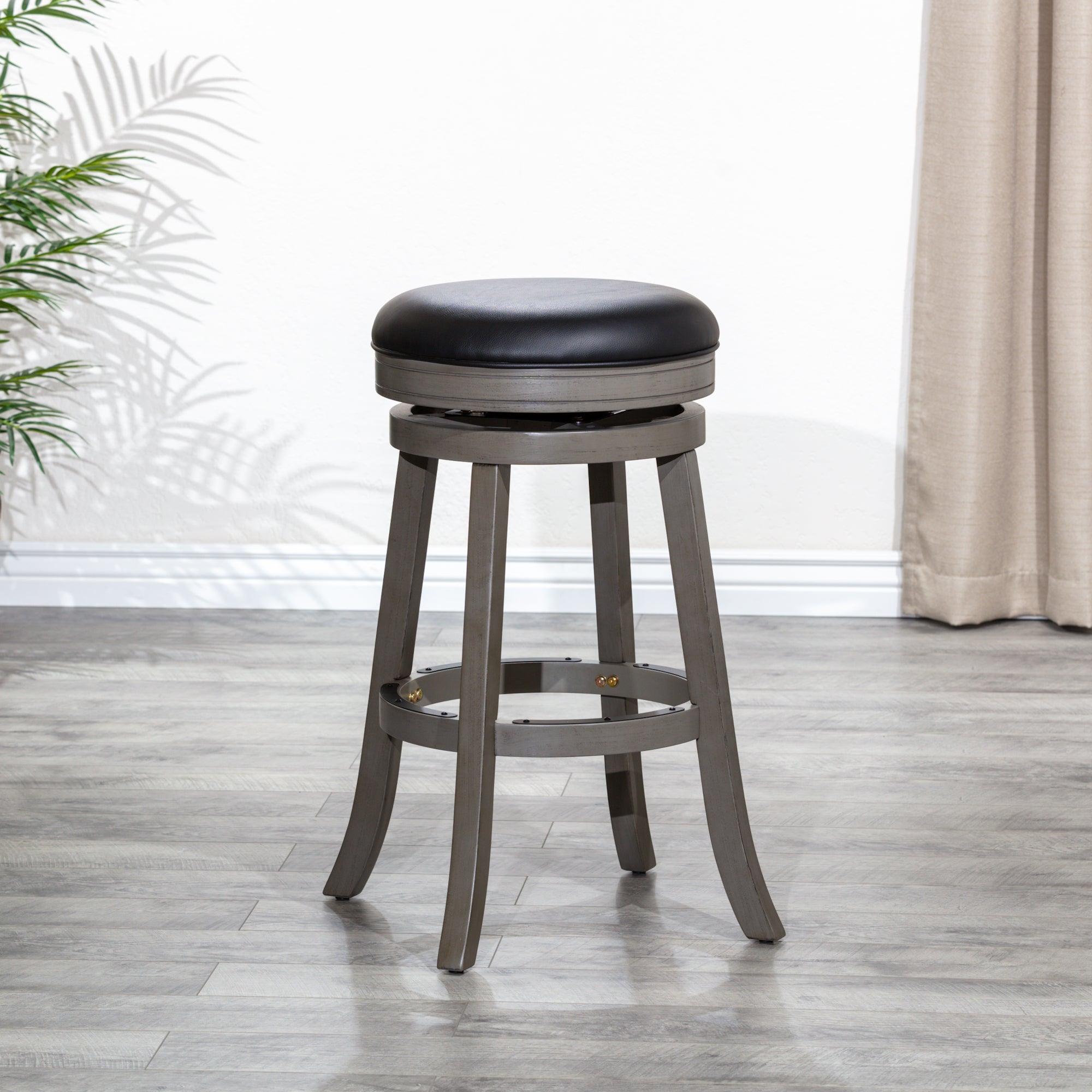 Creede Bonded Leather Backless Swivel Stool - 24