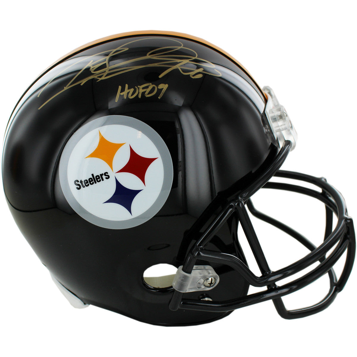 Authentic Rod Woodson Pittsburgh Steelers Helmet with HOF 2009 Inscription - Perfect for NFL Collectors, Sports Memorabilia Displays & Steelers Fan Gifts