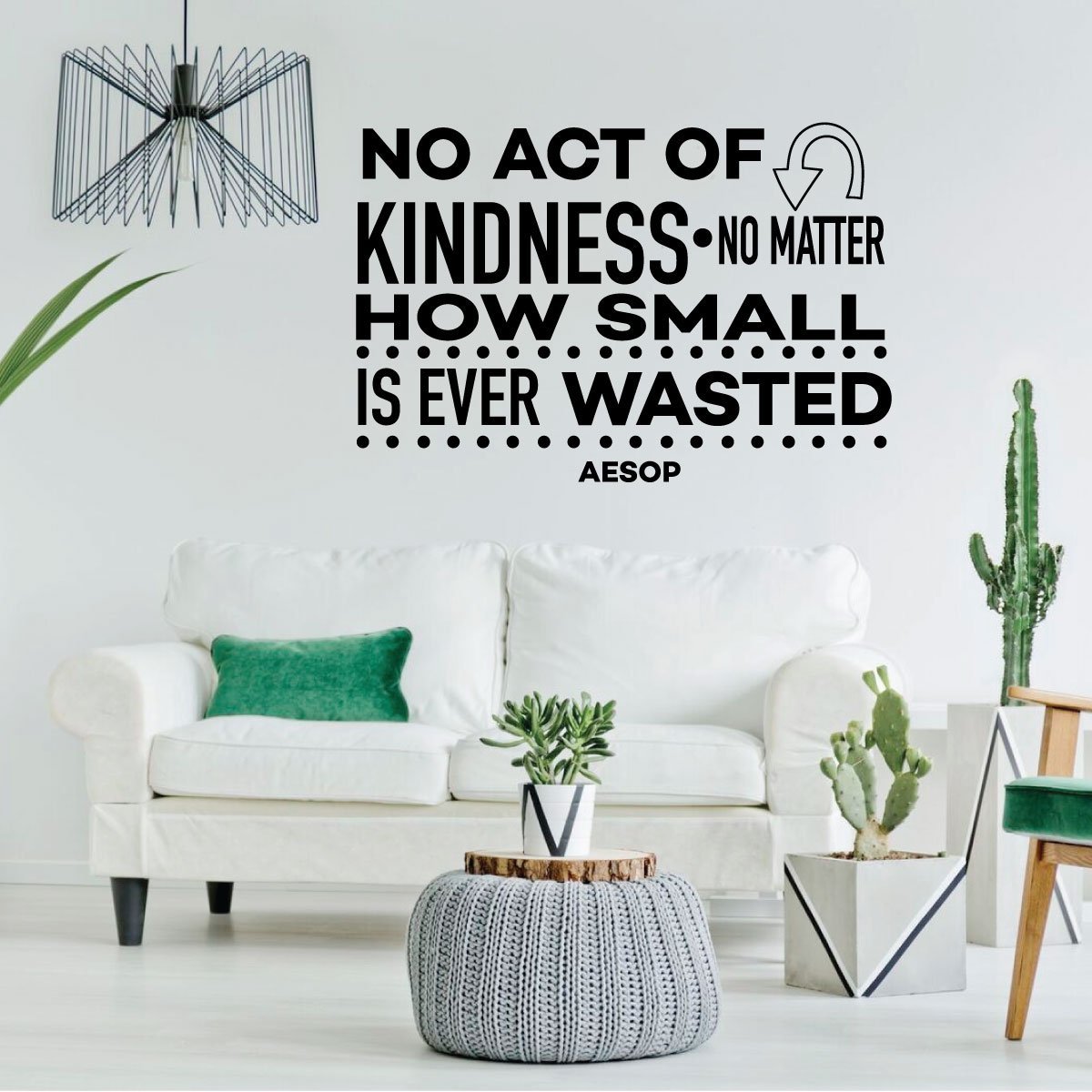 No Act of Kindness Inspirational Wall Decal - Removable Vinyl Art for Home Decor, Bedroom & Living Room - Perfect for Nursery, Office or Gift Giving