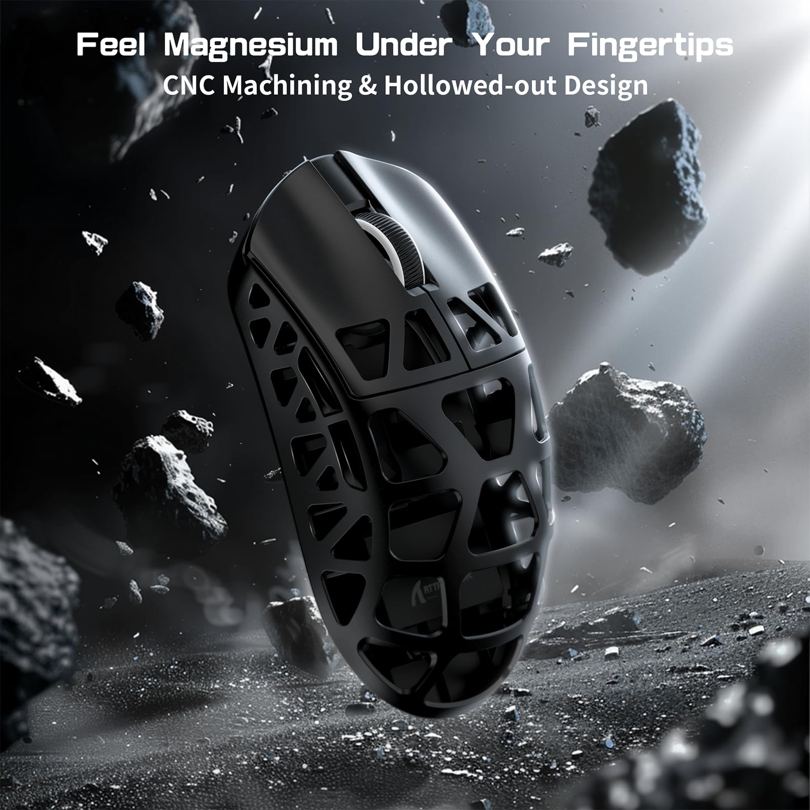 Attack Shark R3PRO 46g Ultra-Light Magnesium Alloy Gaming Mouse - 8000Hz Wireless, 26000DPI, 2.4G/BT/Wired, PixArt PAW3395 Sensor, Programmable Buttons with Coiled Cable - Perfect for FPS, MOBA, and Esports on PC & Mac (Black)