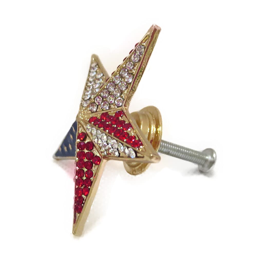 Navy Star Cabinet Knobs 4Pcs - Unique Five-Pointed Star Drawer Pulls for Cabinet, Dresser, Wardrobe - Elegant Hardware for Home, Hotel & Kitchen Furniture - Perfect for Modern Bedroom, Bathroom & Office Decor