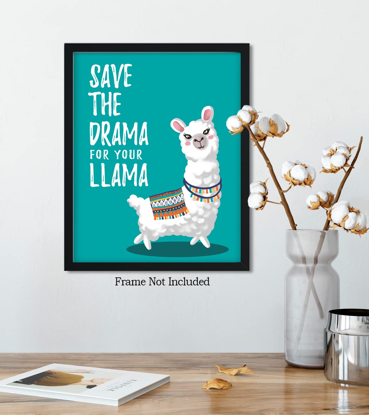 Llama Wall Art Print - Whimsical Boho Decor for Kids Bedroom, Nursery & Farmhouse - 11x14 Unframed - Perfect Gift for Girls & Llama Lovers - Ideal for Home Decor, Birthday Presents & Wall Accents
