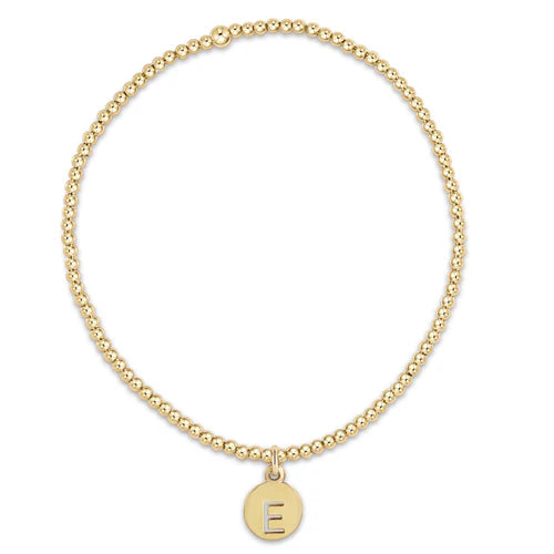 Enewton Classic Gold 2mm Initial Bracelet for Women - Personalized Name Letter Jewelry Gift for Her - Perfect for Birthdays, Anniversaries & Everyday Wear
