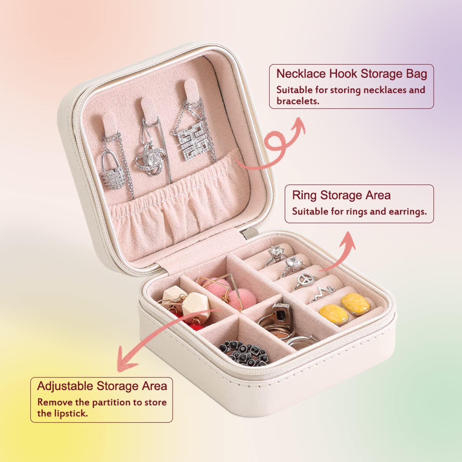 Personalized Jewelry Box for Women - Custom Travel Jewelry Organizer with Birth Flower & Name, Portable Small Jewelry Case | Perfect Bridesmaid Gifts, Wedding Gifts, Birthday & Anniversary Presents for Mom, Wife, Girlfriend | Great for Travel, Home Storage & Special Occasions