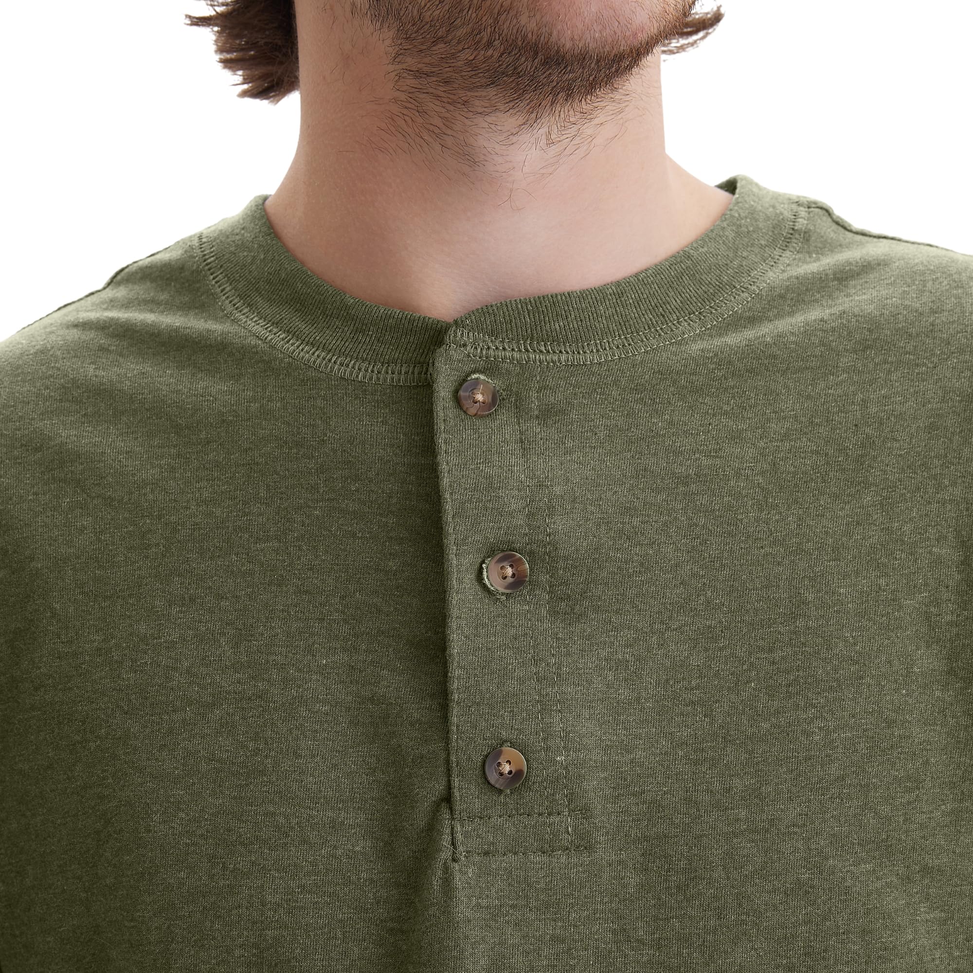 Hanes Men's Beefy-T Long Sleeve Cotton Henley Shirt - Soft Breathable Casual Wear for Everyday Comfort & Layering