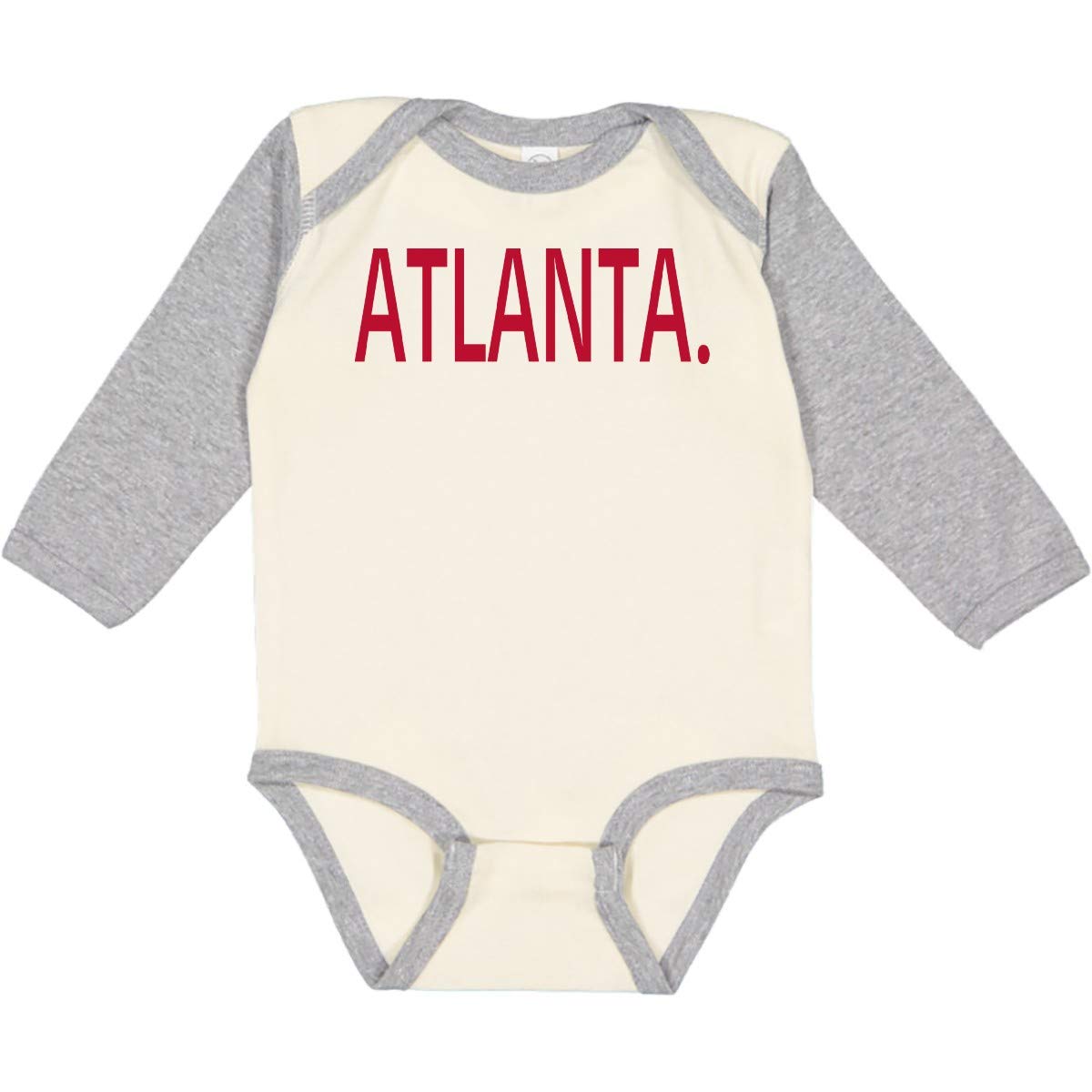 Inktastic Atlanta in Red Text Long Sleeve Creeper - Soft Cotton Baby Bodysuit for Boys & Girls - Perfect for Family Outings, Photo Shoots & Everyday Wear